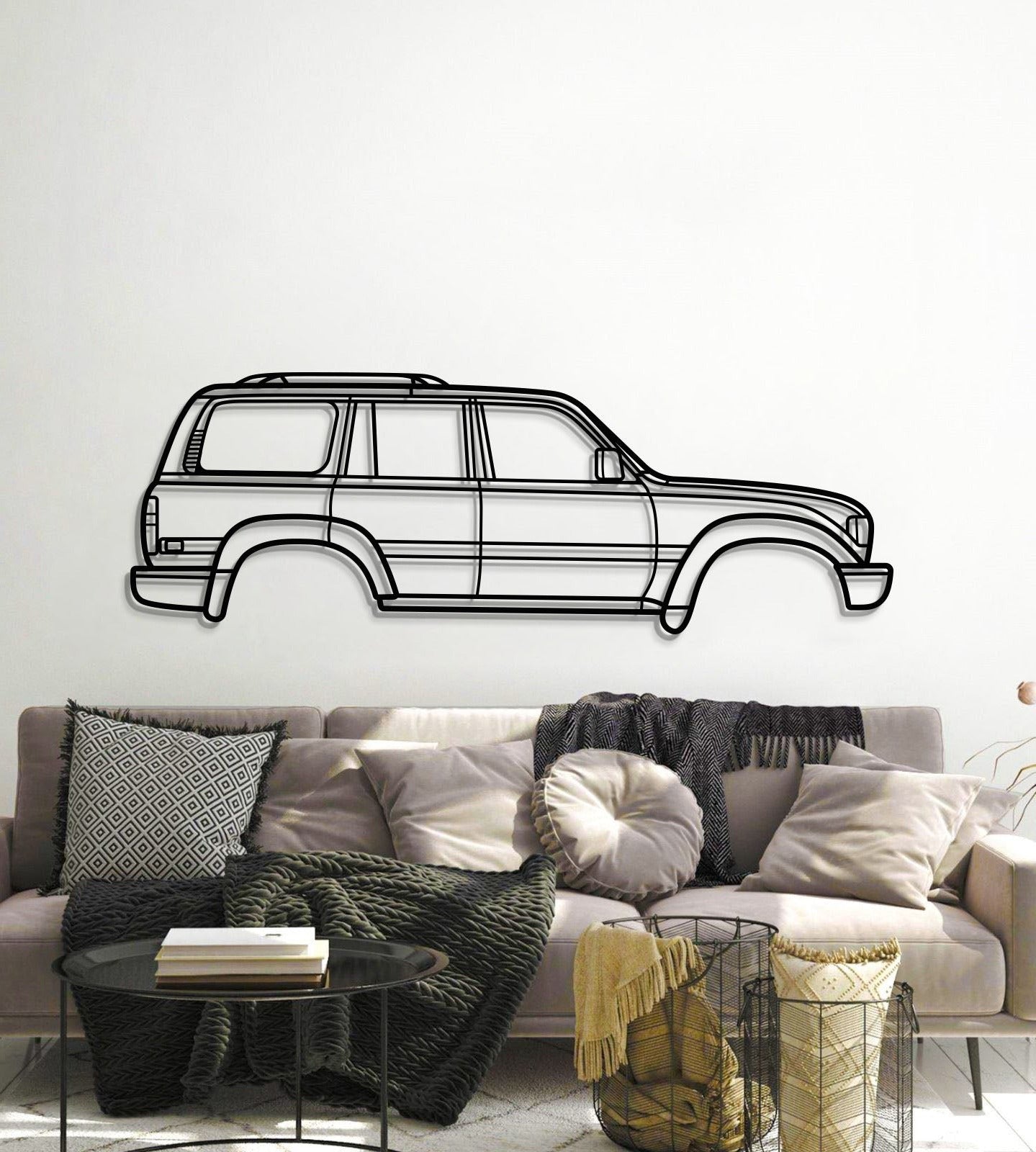 Rugged design 1990 Land Cruiser J80 metal car wall decoration – ideal for garage or man cave