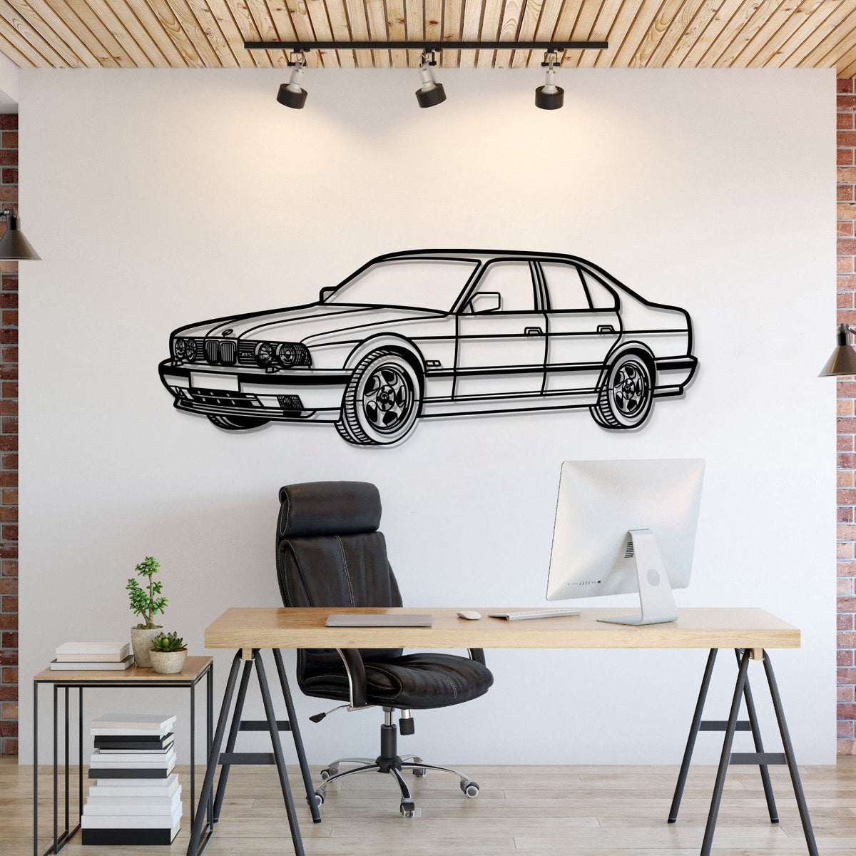 1991 E34 M5 Perspektive Metall Auto Wandkunst - MT1141