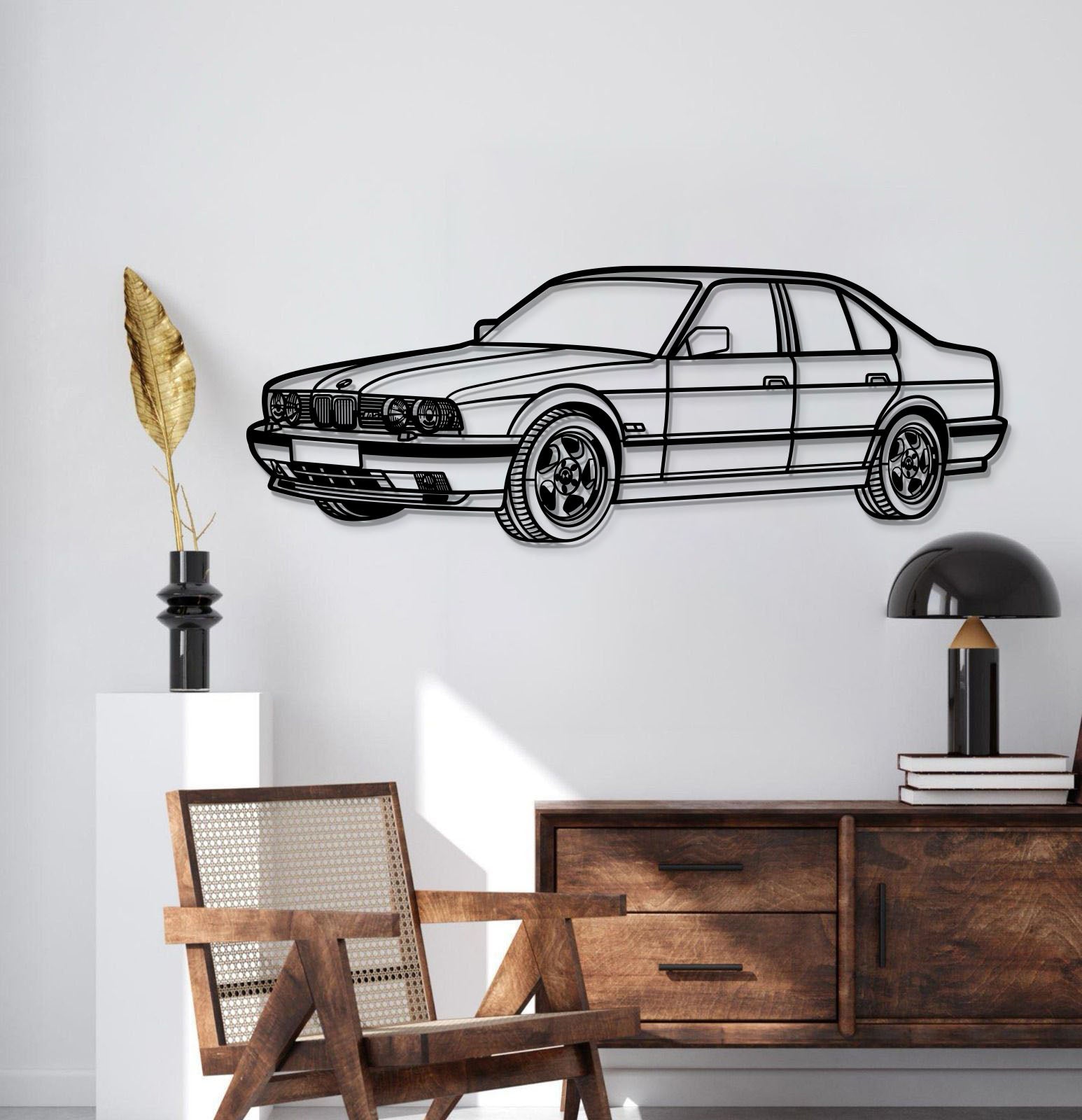 1991 E34 M5 Perspective Metal Car Wall Art - MT1141