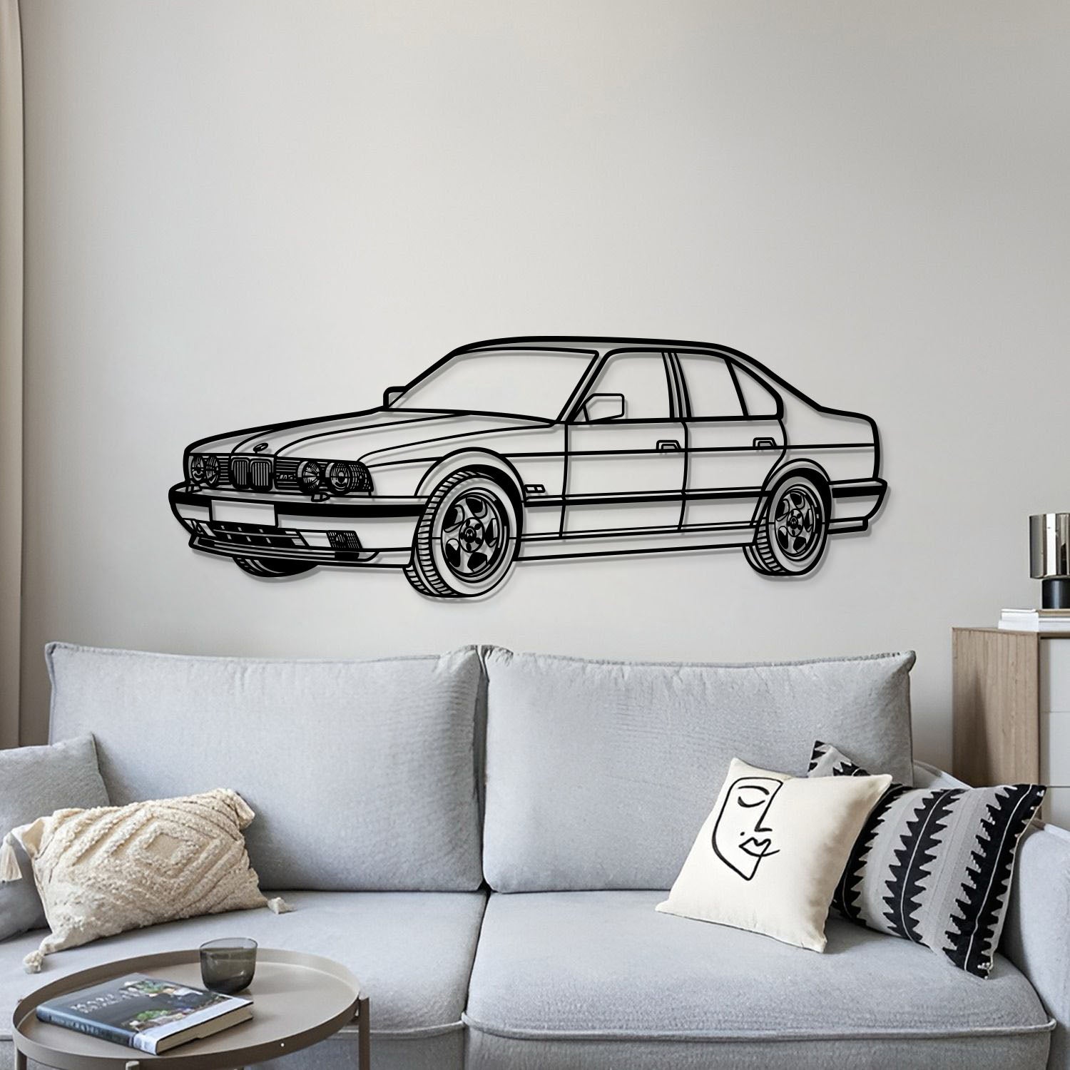 1991 E34 M5 Perspective Metal Car Wall Art - MT1141