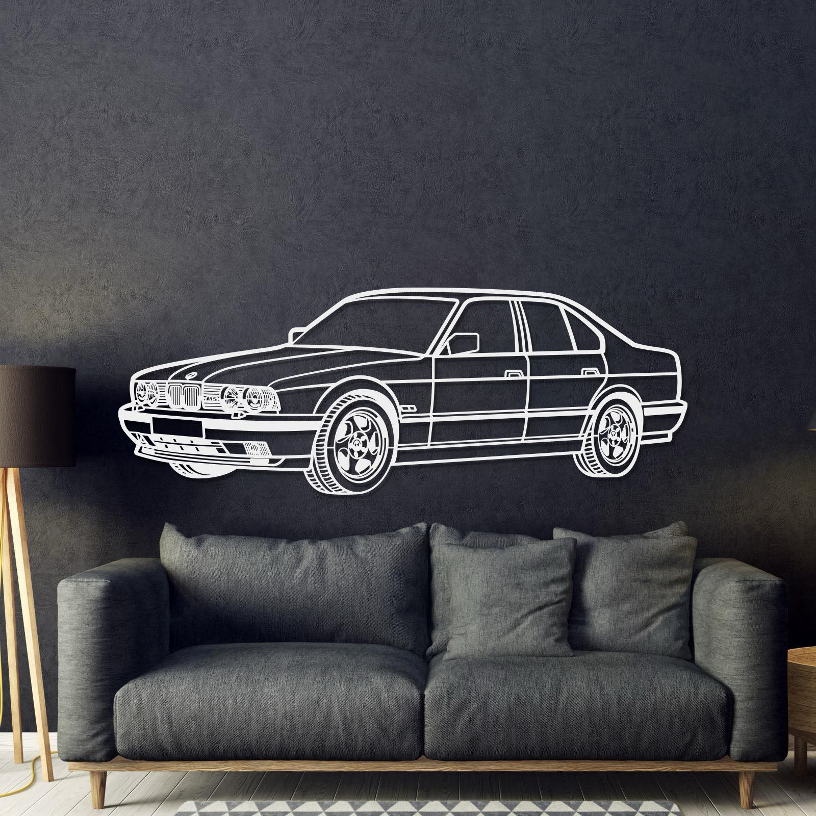 1991 E34 M5 Perspective Metal Car Wall Art - MT1141