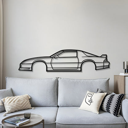 Chevrolet Camaro Z28 (1991) minimalist metal silhouette wall sculpture