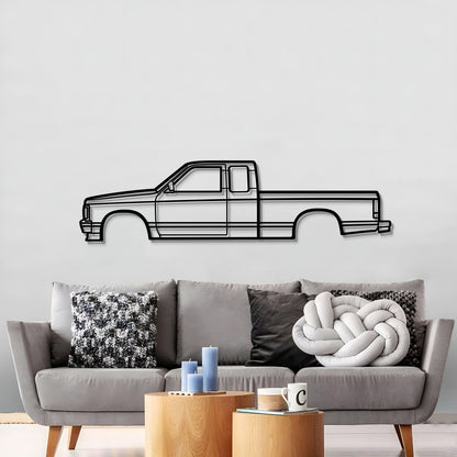 Chevy S10 1991 metal wall art – rugged pickup truck profile for garage