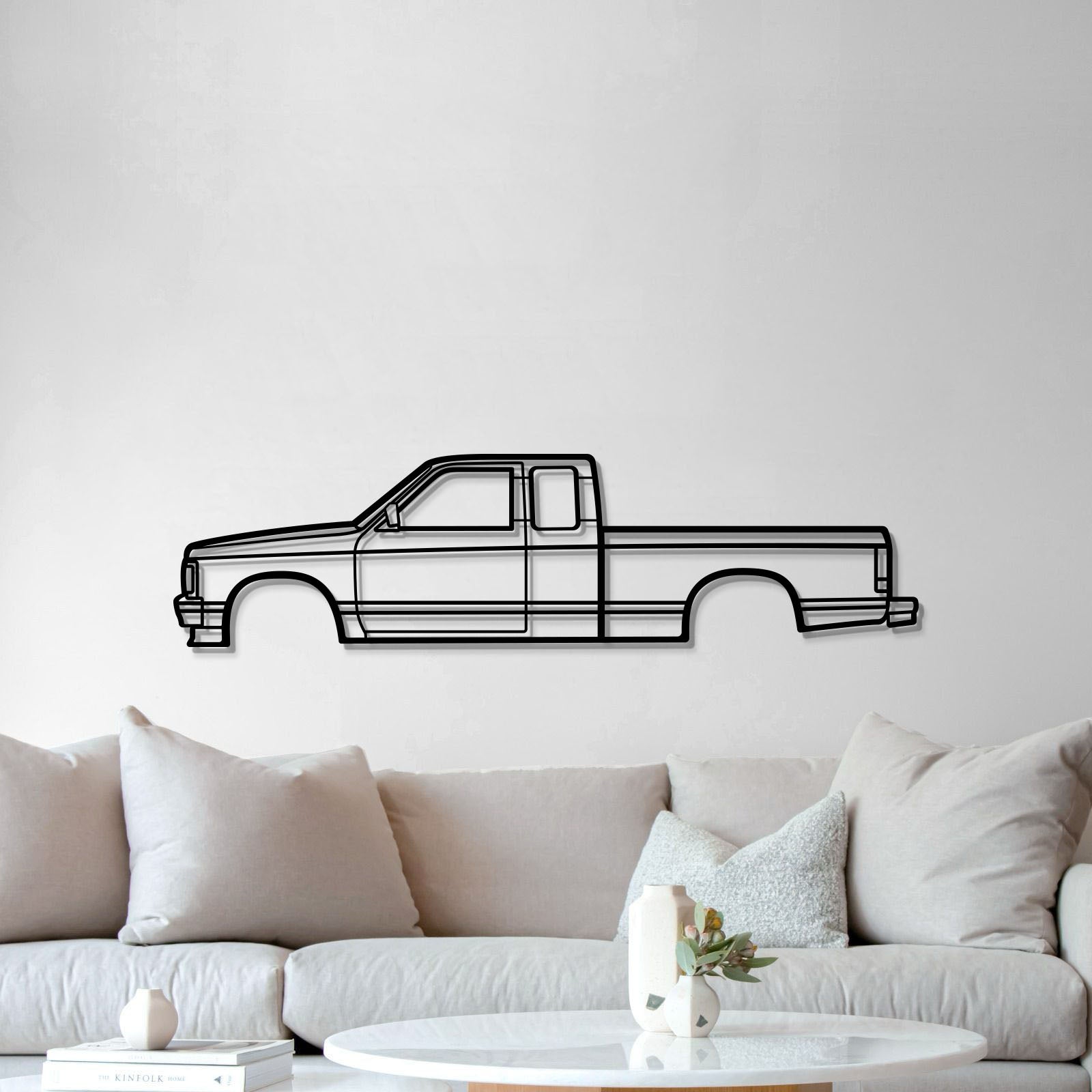 1991 S10 metal car silhouette wall hanging – durable steel design