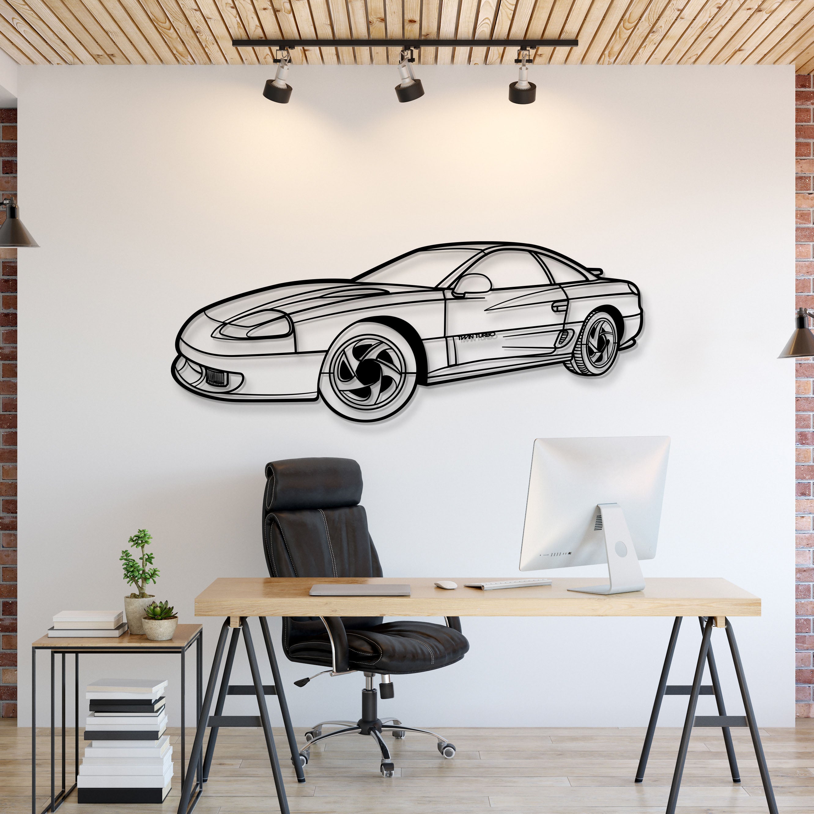 1991 Stealth RT Twin Turbo Perspective Metal Car Wall Art - MT1305