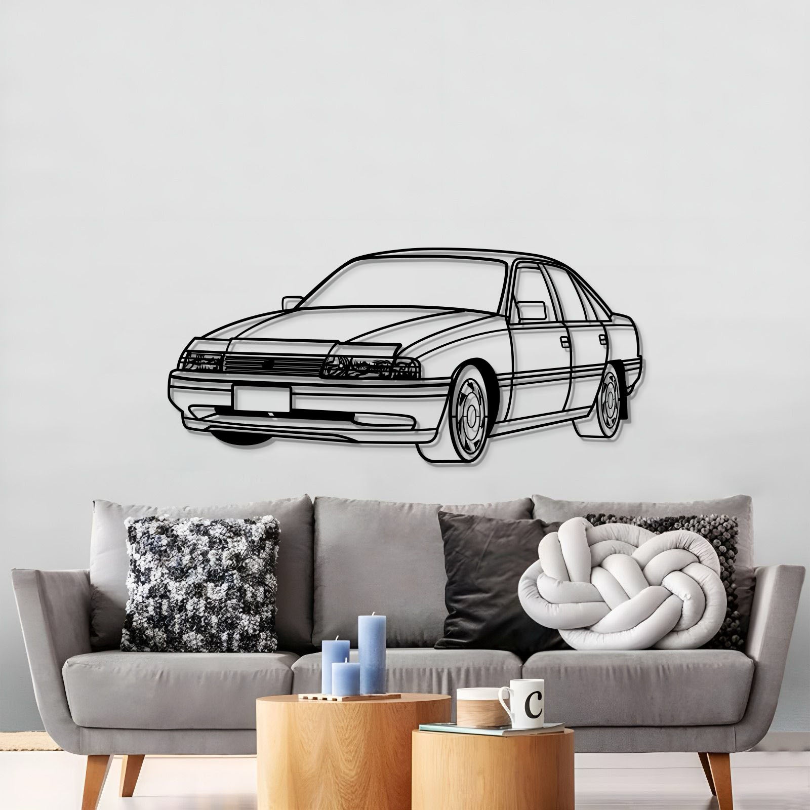 1991 Holden Commodore VN perspective car silhouette metal wall art for car lovers