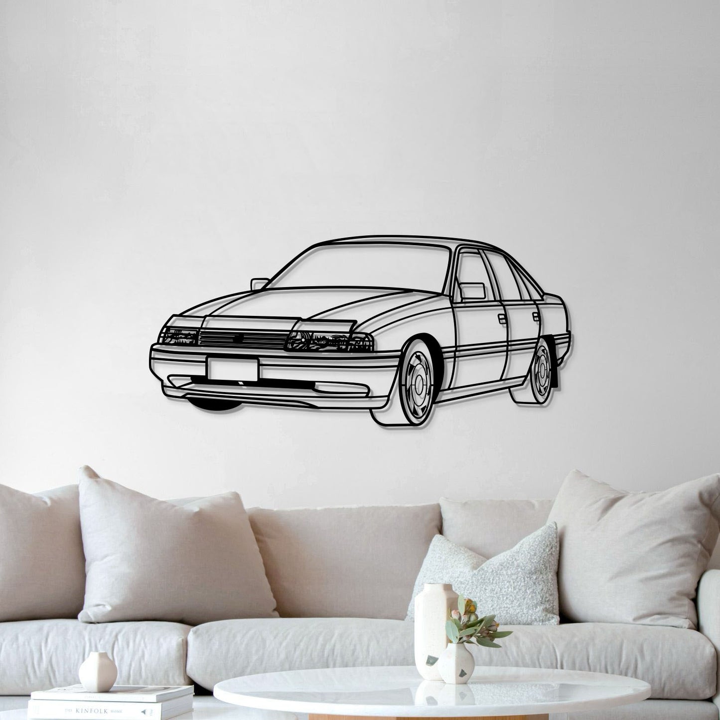Holden VN Commodore 1991 perspective view metal wall art for garage or man cave