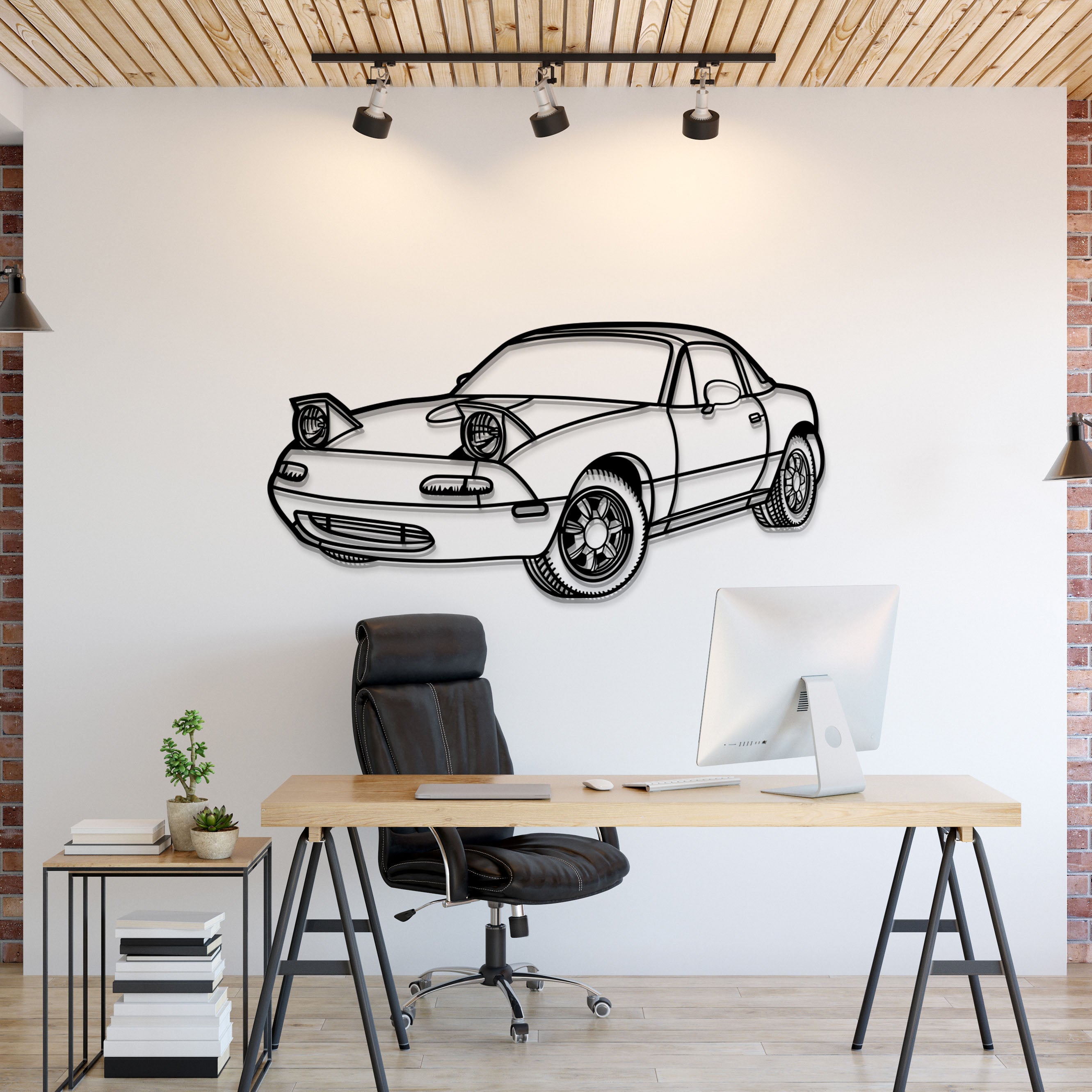 1991 Miata MX-5 Perspective Metal Car Wall Art - MT1169