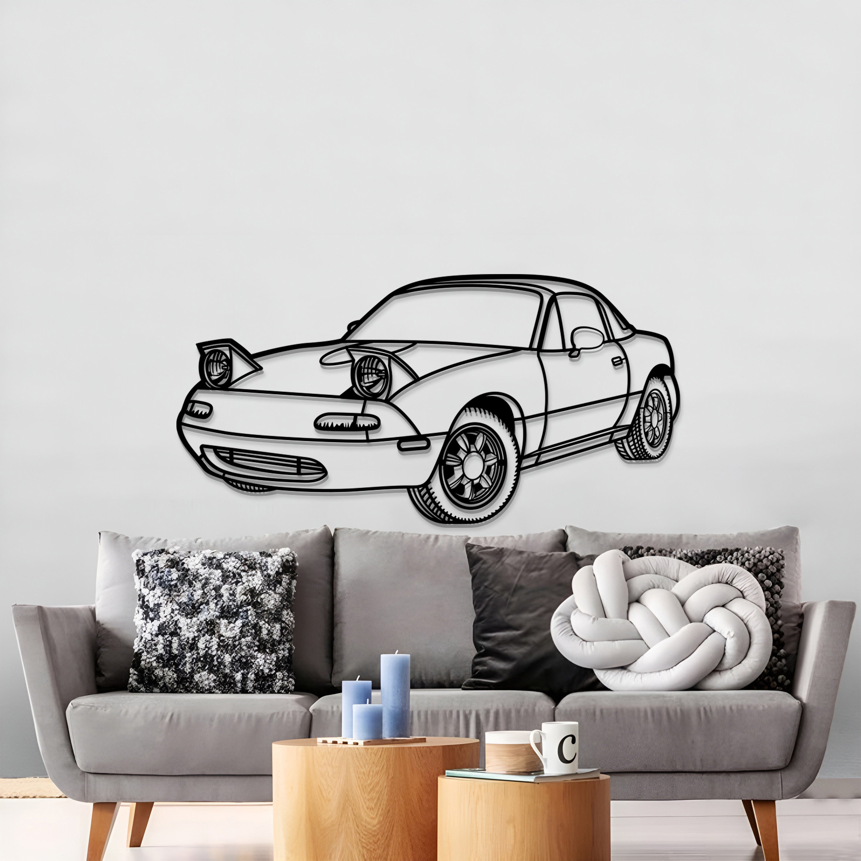 1991 Miata MX-5 Perspective Metal Car Wall Art - MT1169