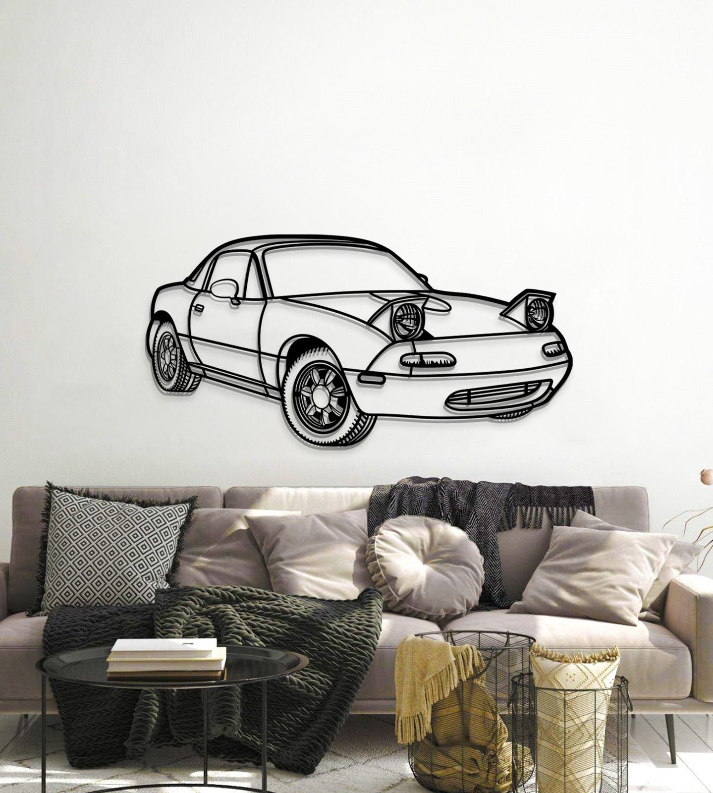 1991 Miata MX-5 Perspective Metal Car Wall Art - MT1169