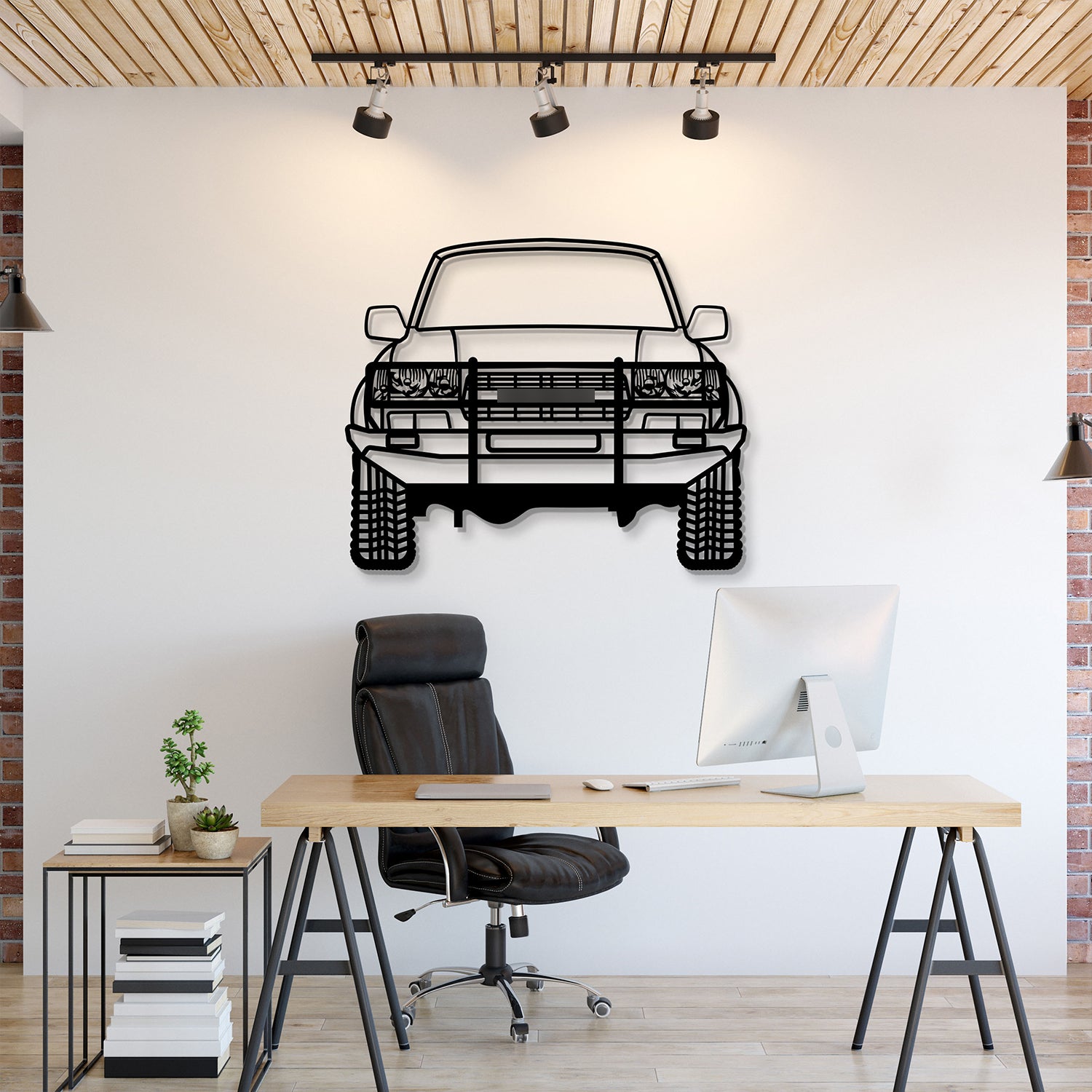 1992 Land Cruiser Custom Front View Metal Car Wall Art - MT1374