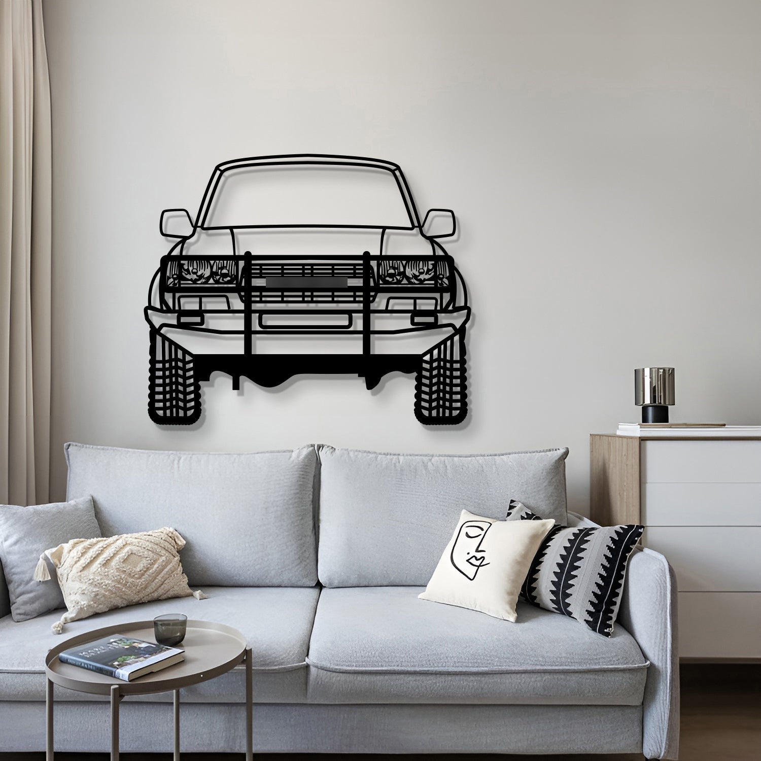 1992 Land Cruiser Custom Front View Metal Car Wall Art - MT1374