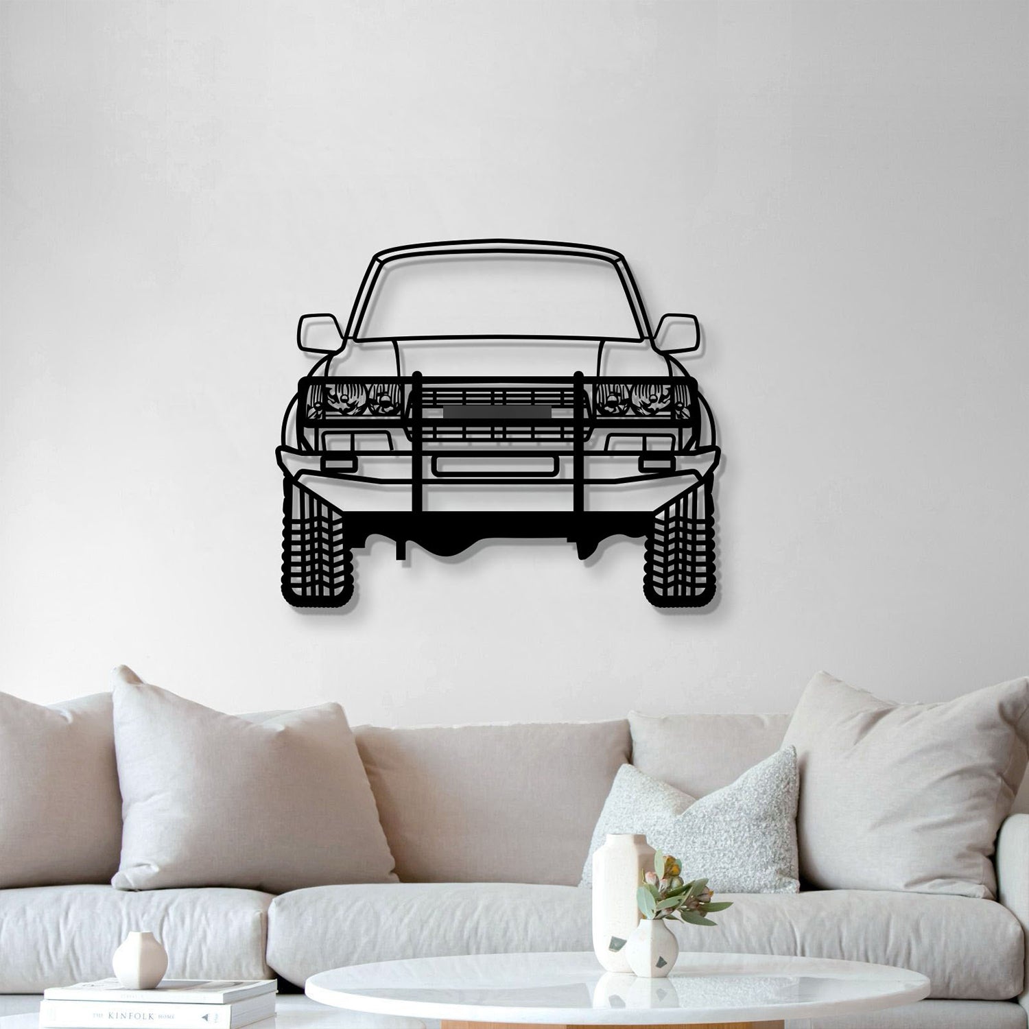 1992 Land Cruiser Custom Front View Metal Car Wall Art - MT1374