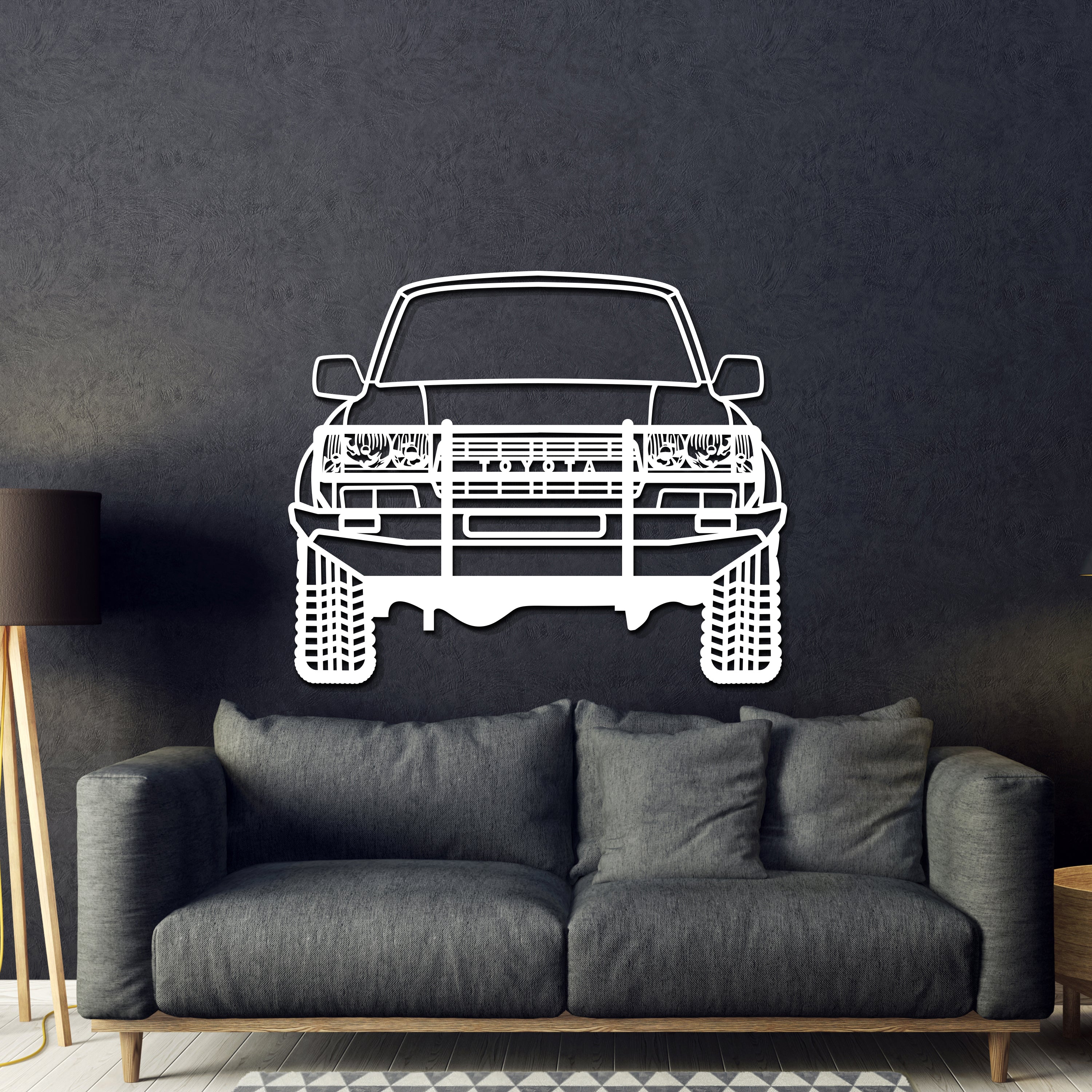 1992 Land Cruiser Custom Front View Metal Car Wall Art - MT1374