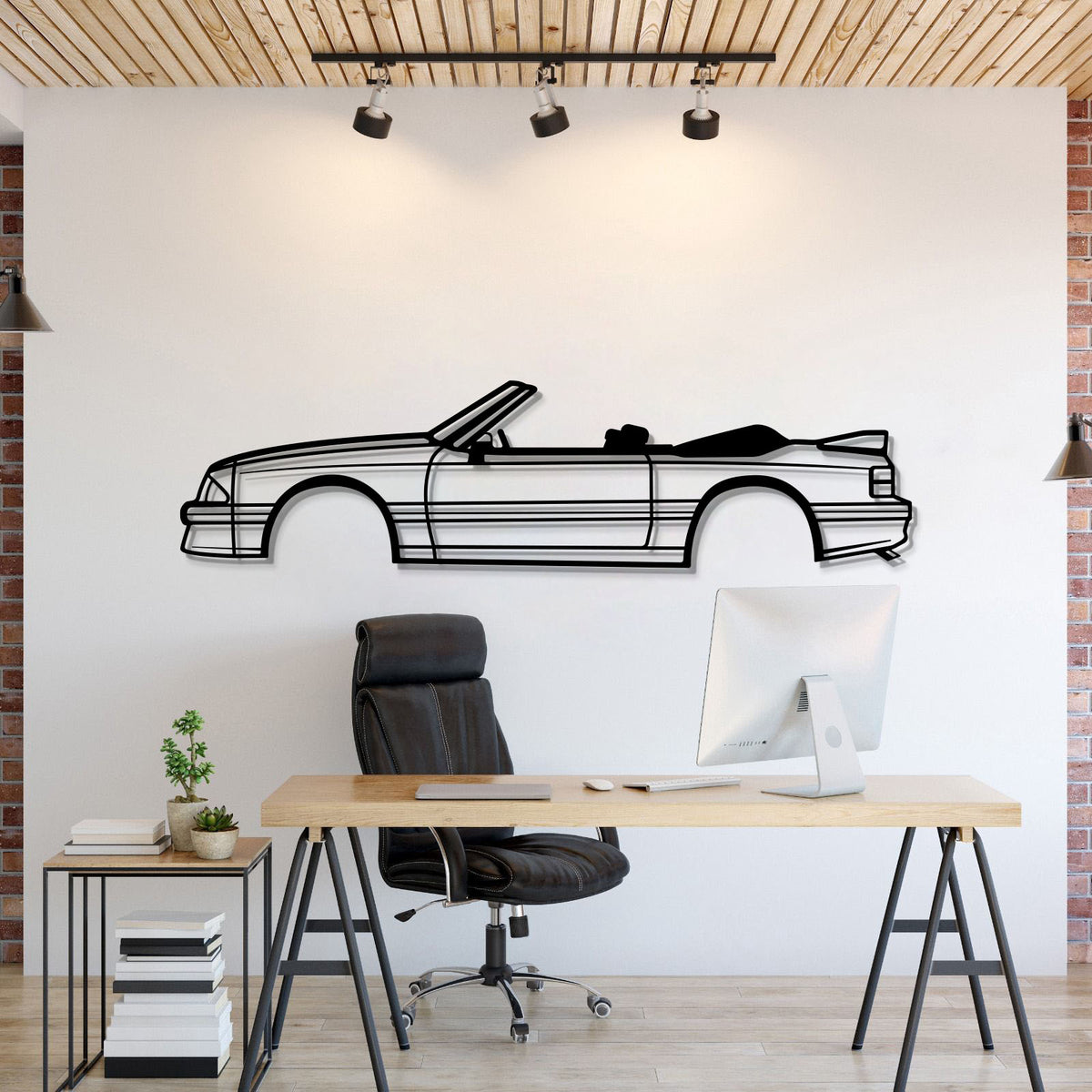 1993 Mustang GT Convertible Metal Car Wall Art - MT0245