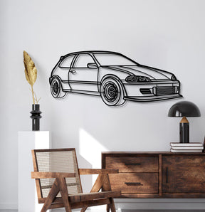 1993 Civic HB Drag Perspective Metal Car Wall Art - MT1163