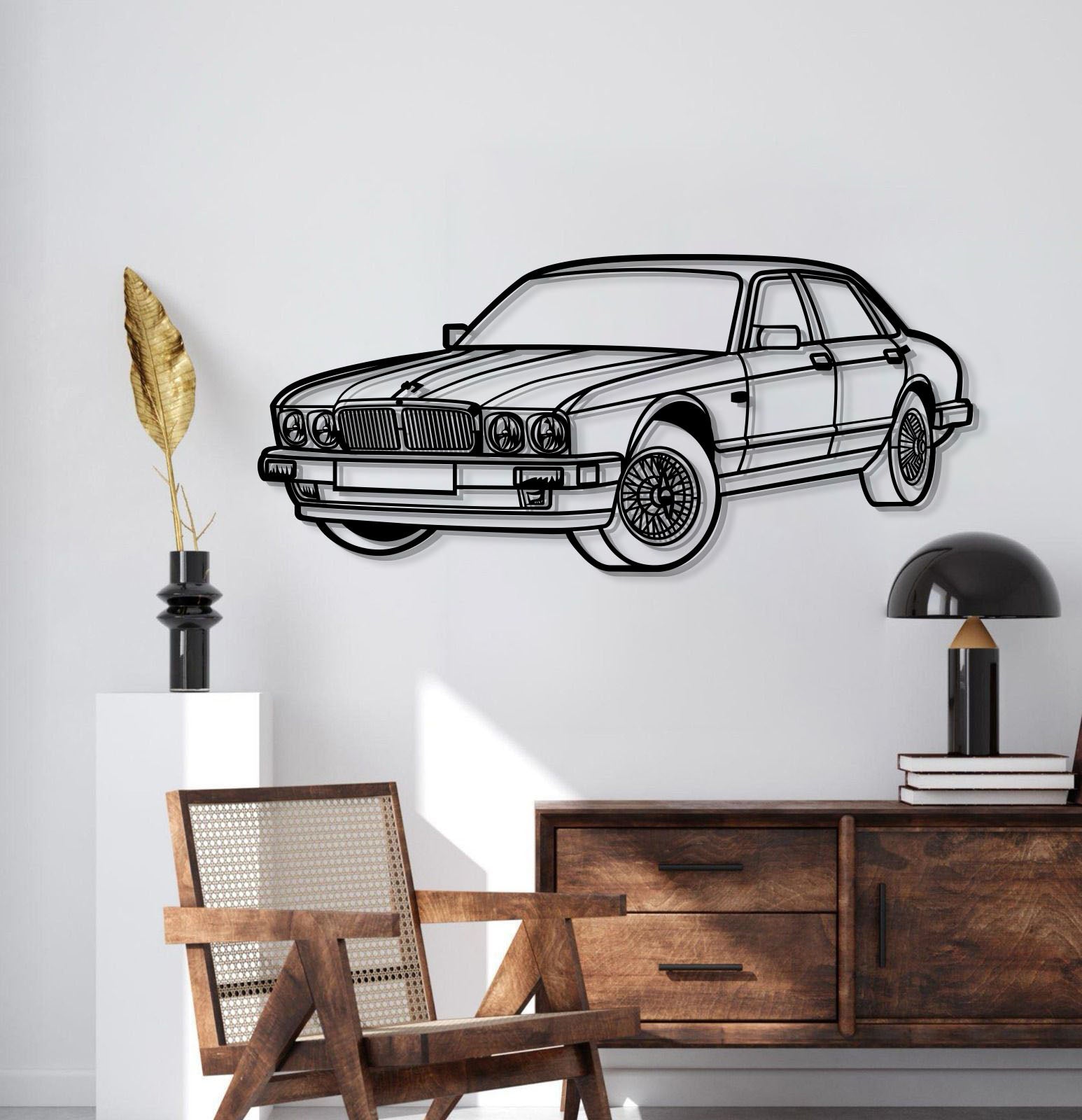 1993 XJ6 Vanden Plas Perspective Metal Car Wall Art - MT1277