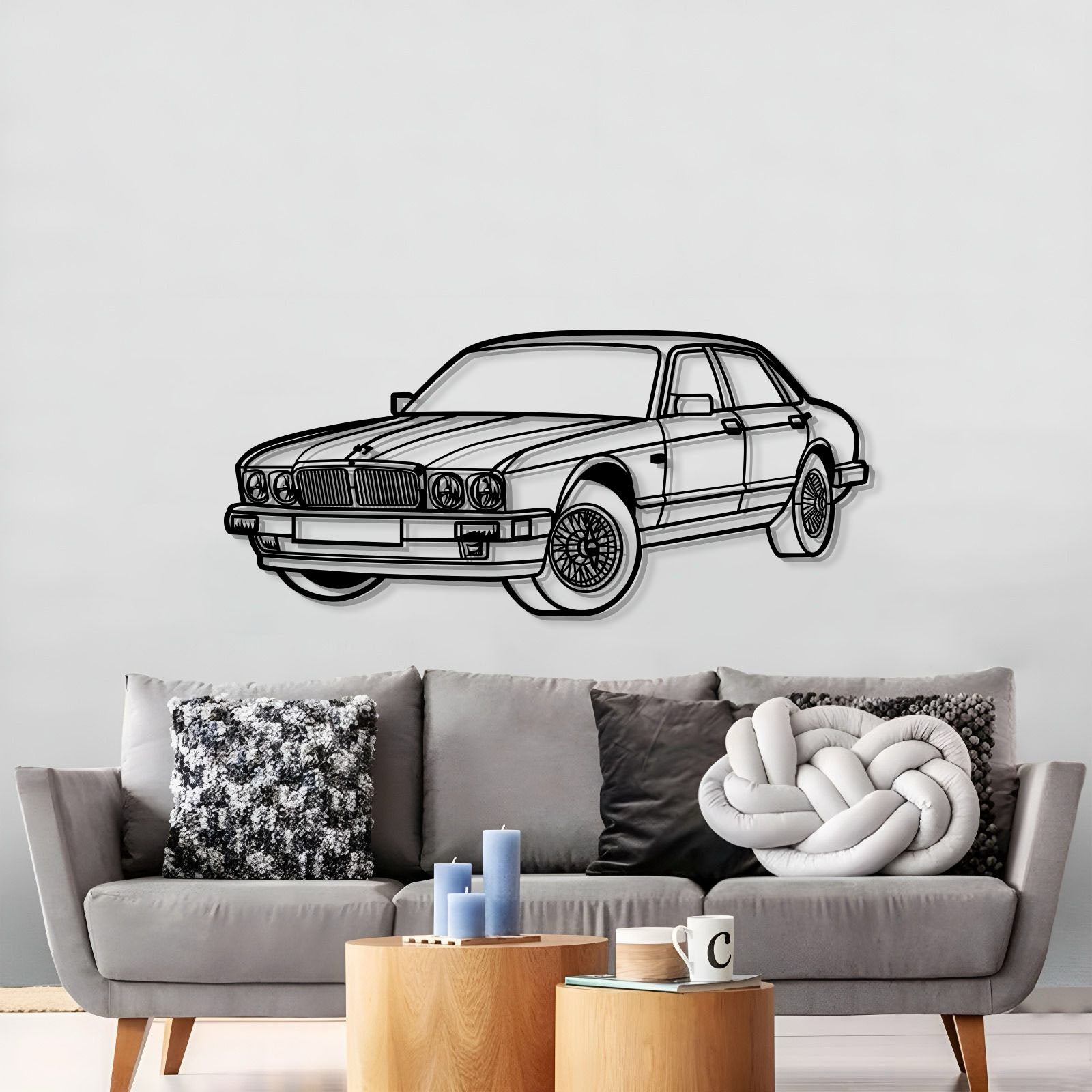 1993 XJ6 Vanden Plas Perspective Metal Car Wall Art - MT1277