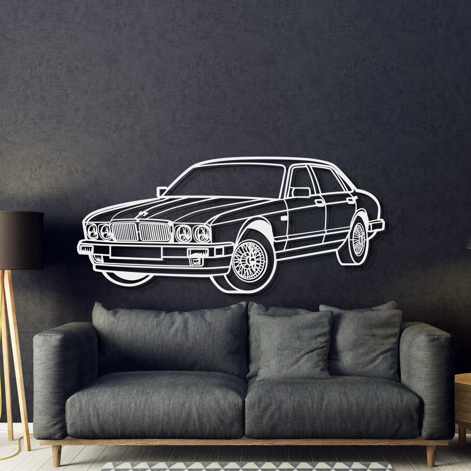 1993 XJ6 Vanden Plas Perspective Metal Car Wall Art - MT1277