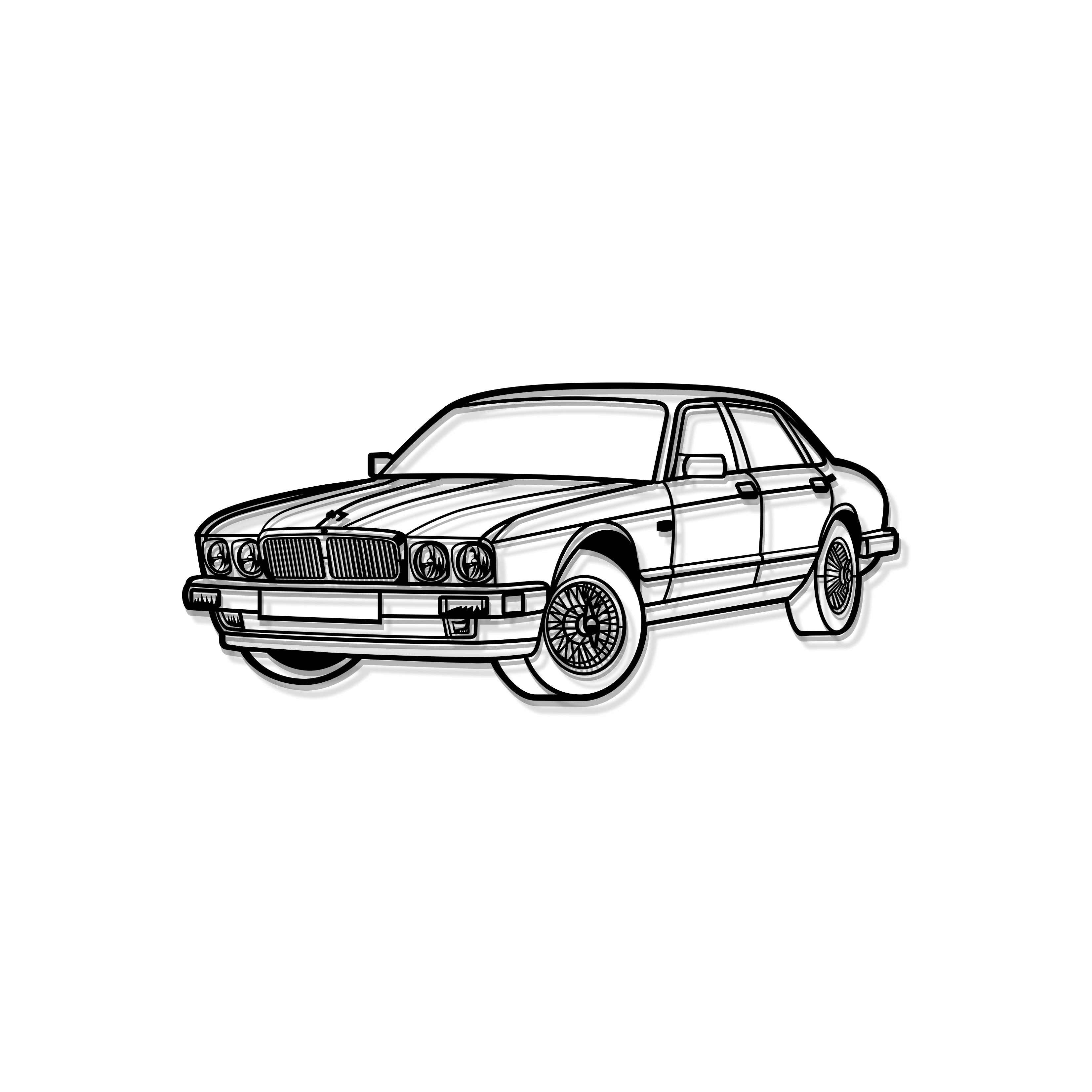 1993 XJ6 Vanden Plas Perspective Metal Car Wall Art - MT1277