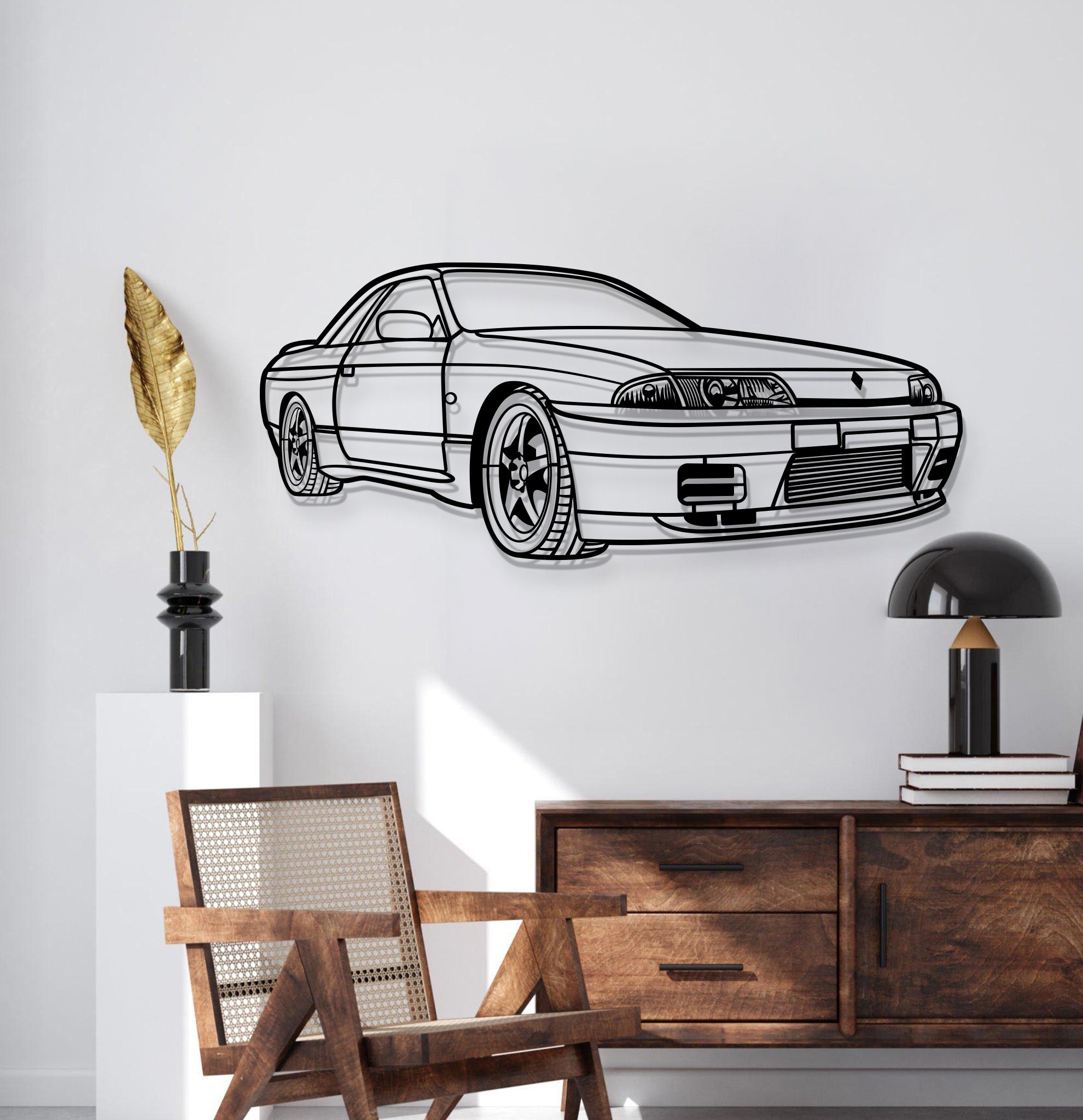 1993 Skyline  GTS-T R32 Perspective Metal Car Wall Art - MT1306