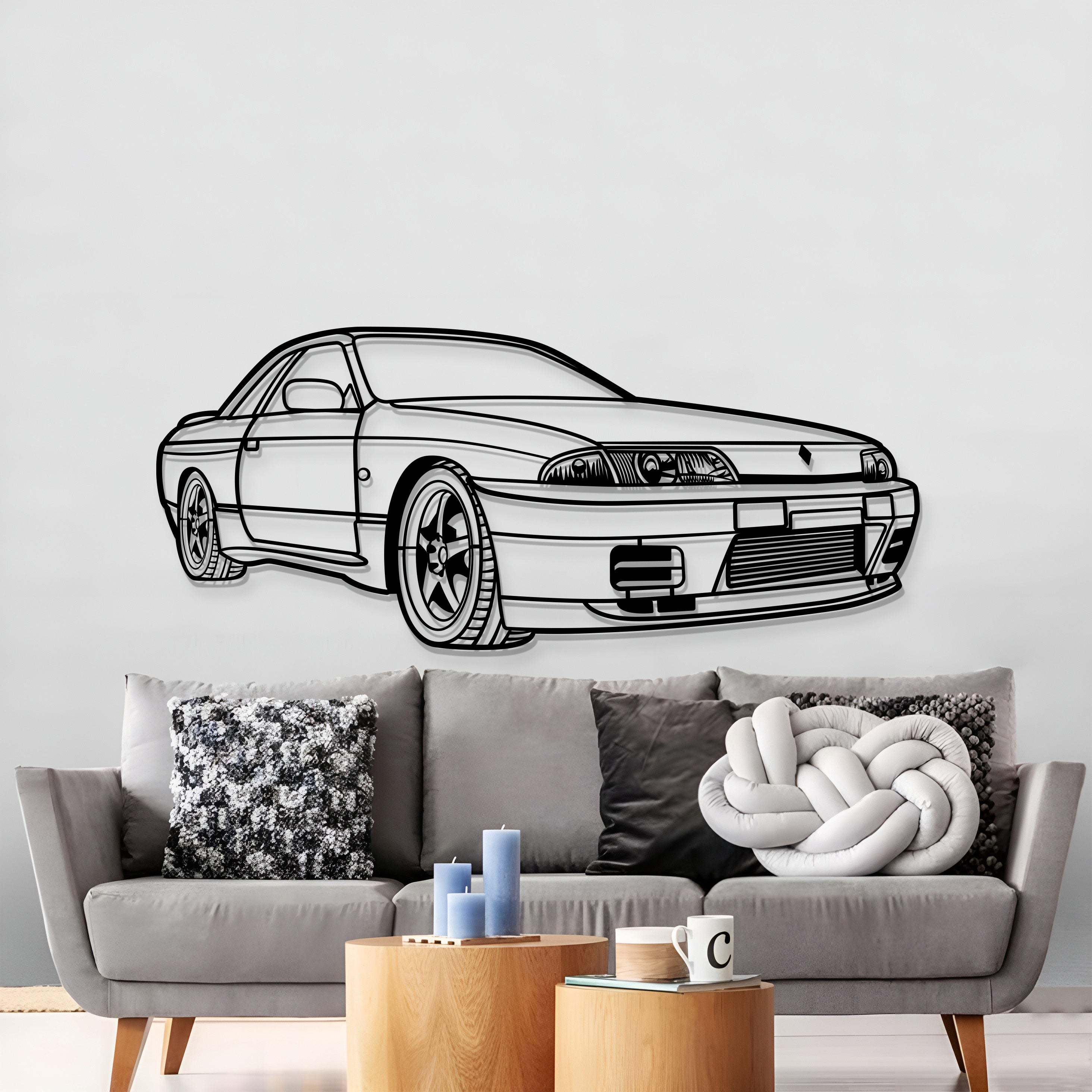 1993 Skyline  GTS-T R32 Perspective Metal Car Wall Art - MT1306