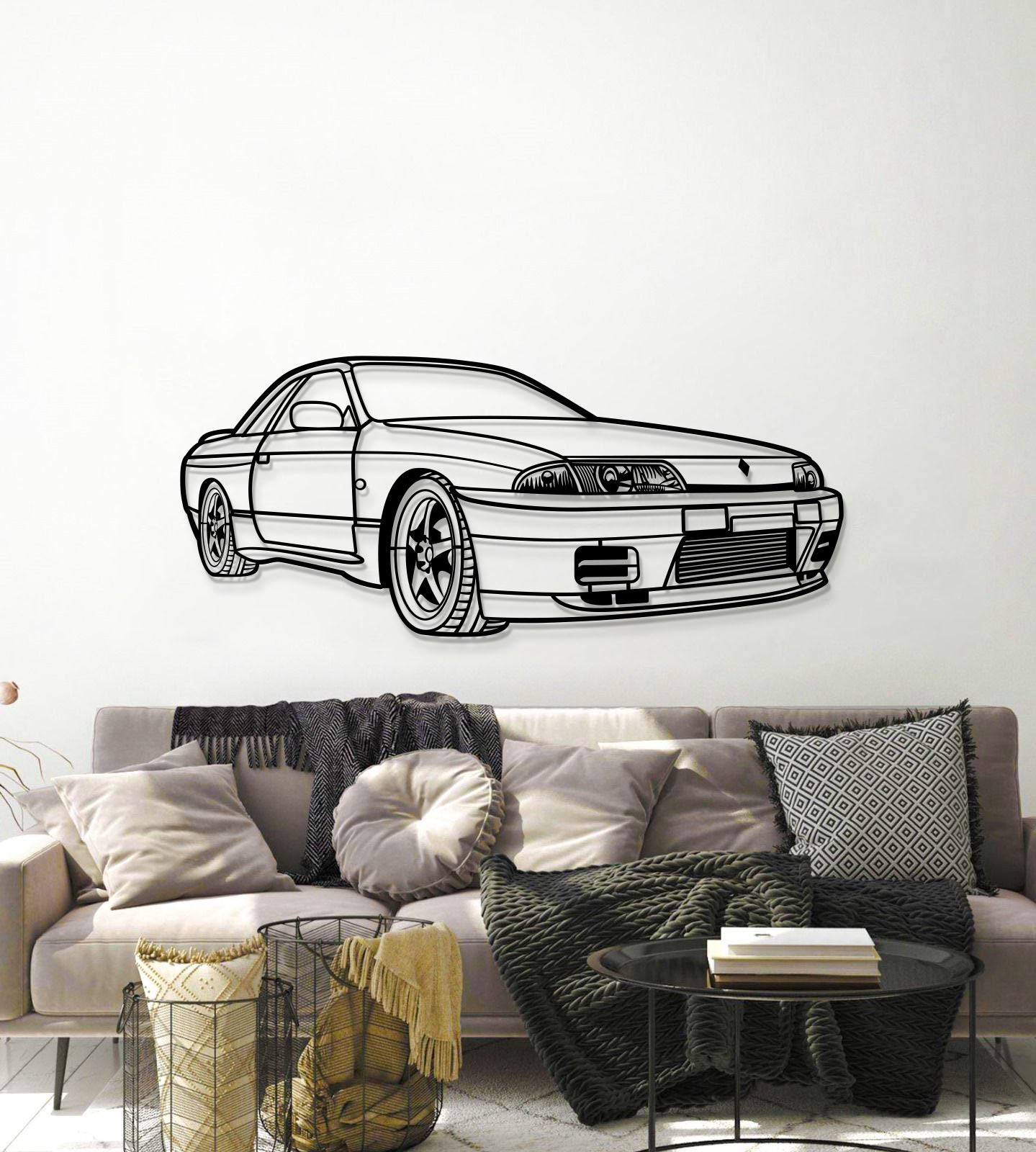 1993 Skyline  GTS-T R32 Perspective Metal Car Wall Art - MT1306