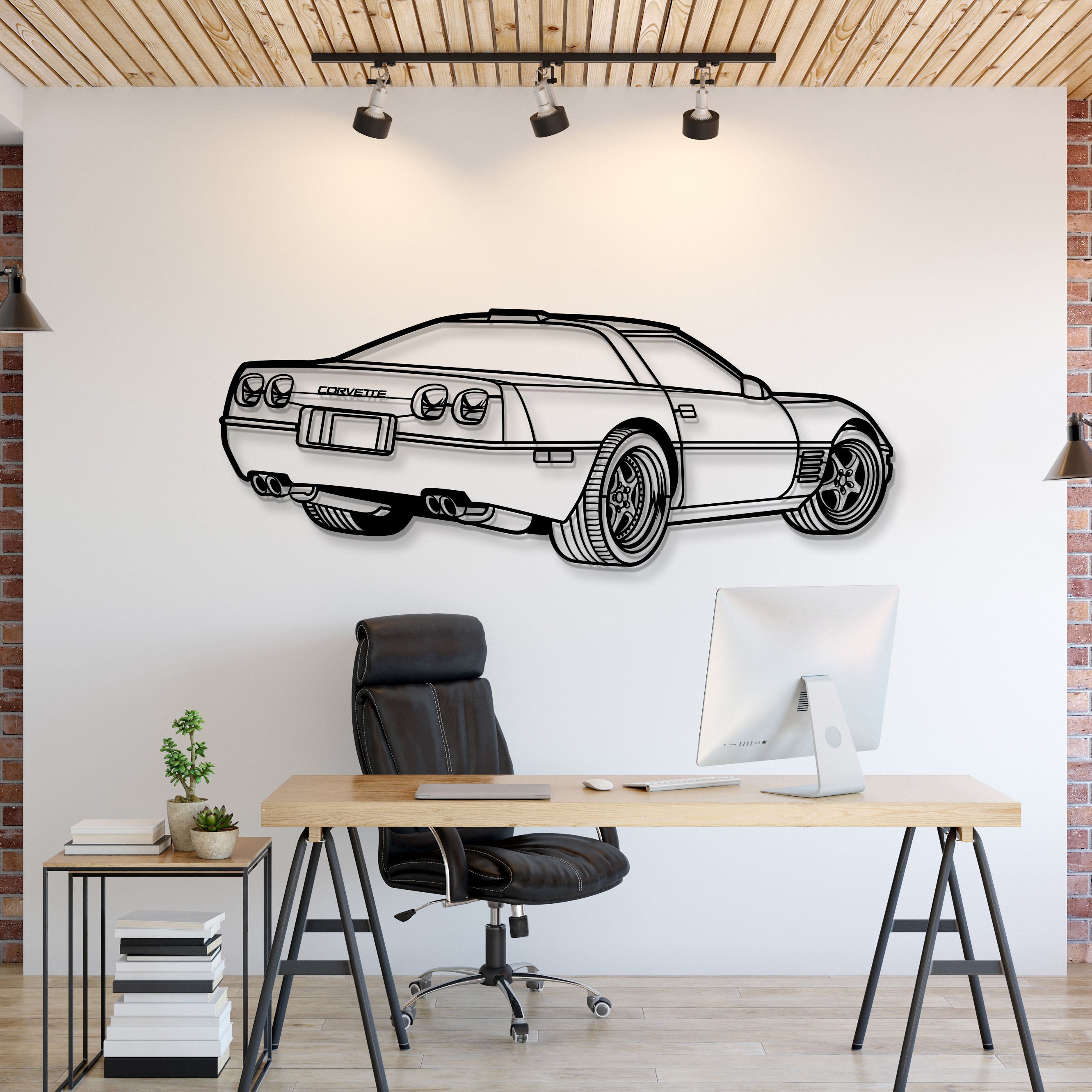 1994 Corvette ZR-1 Perspective Metal Car Wall Art - MT1307