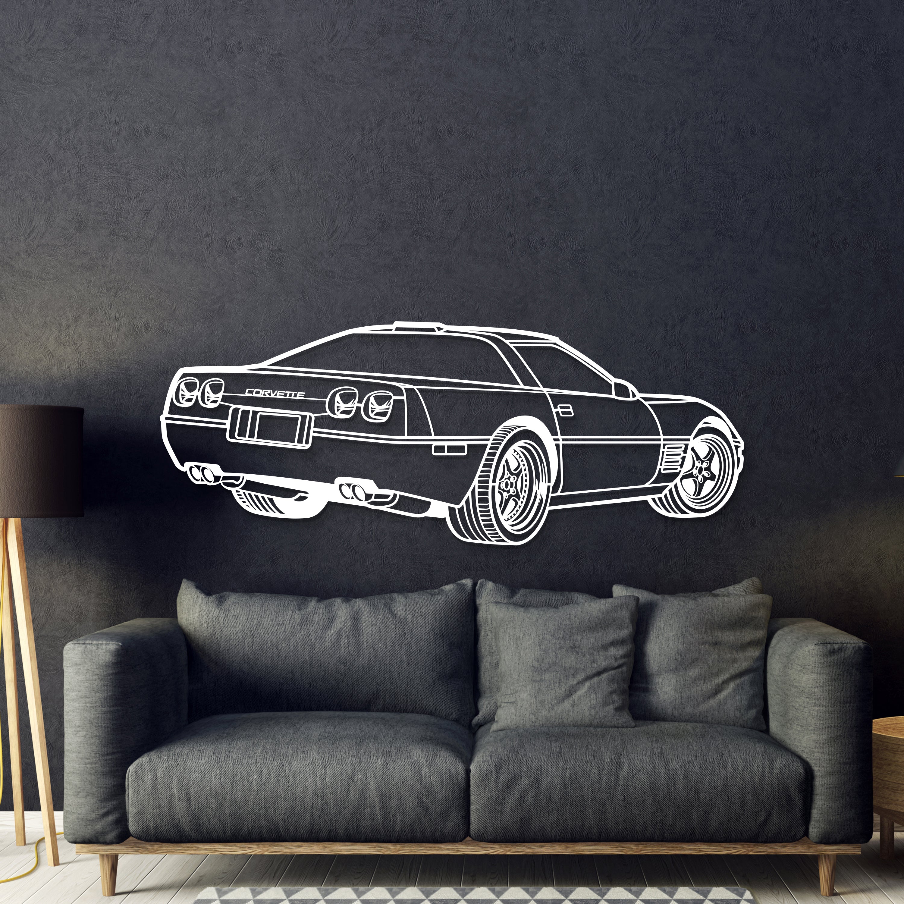 1994 Corvette ZR-1 Perspective Metal Car Wall Art - MT1307