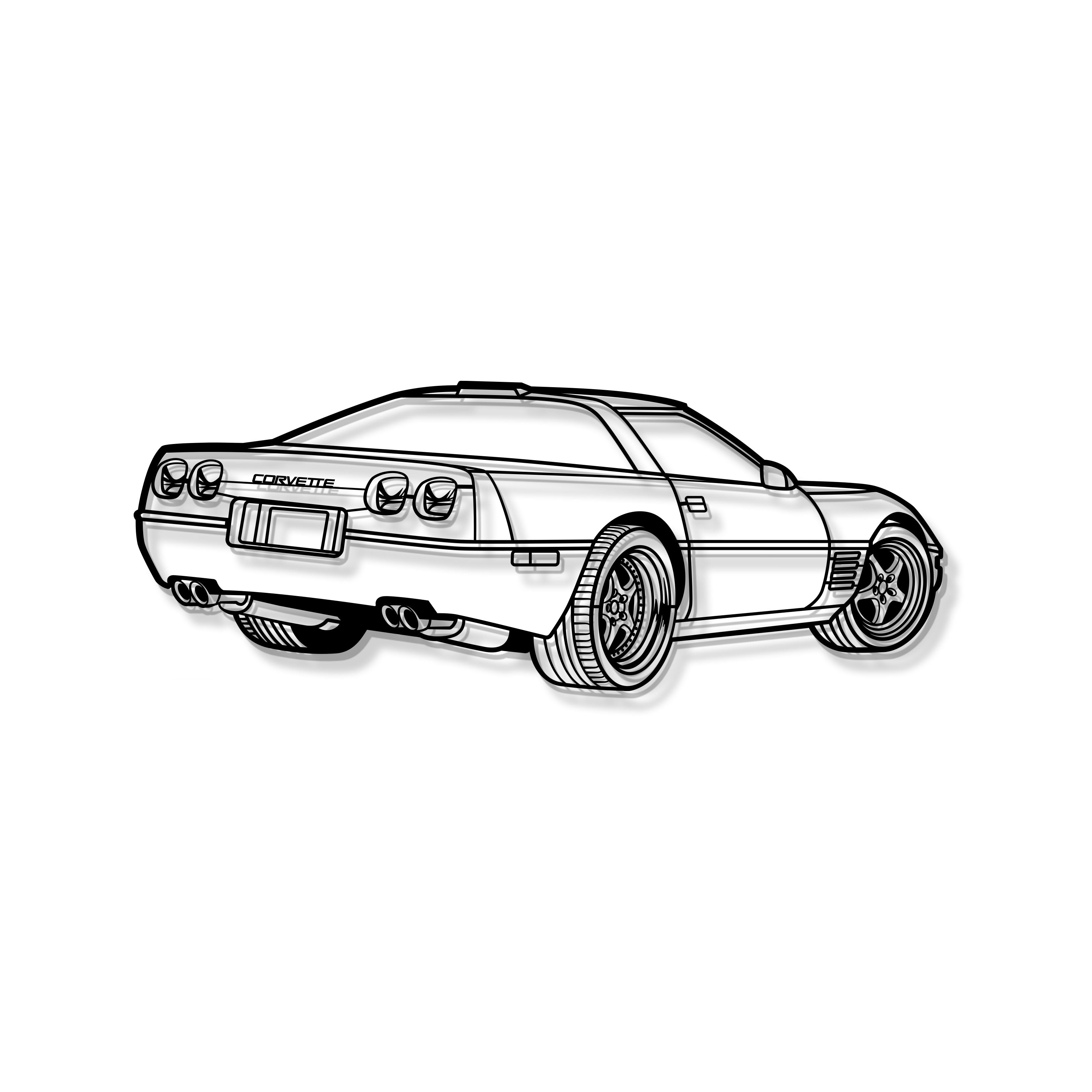 1994 Corvette ZR-1 Perspective Metal Car Wall Art - MT1307