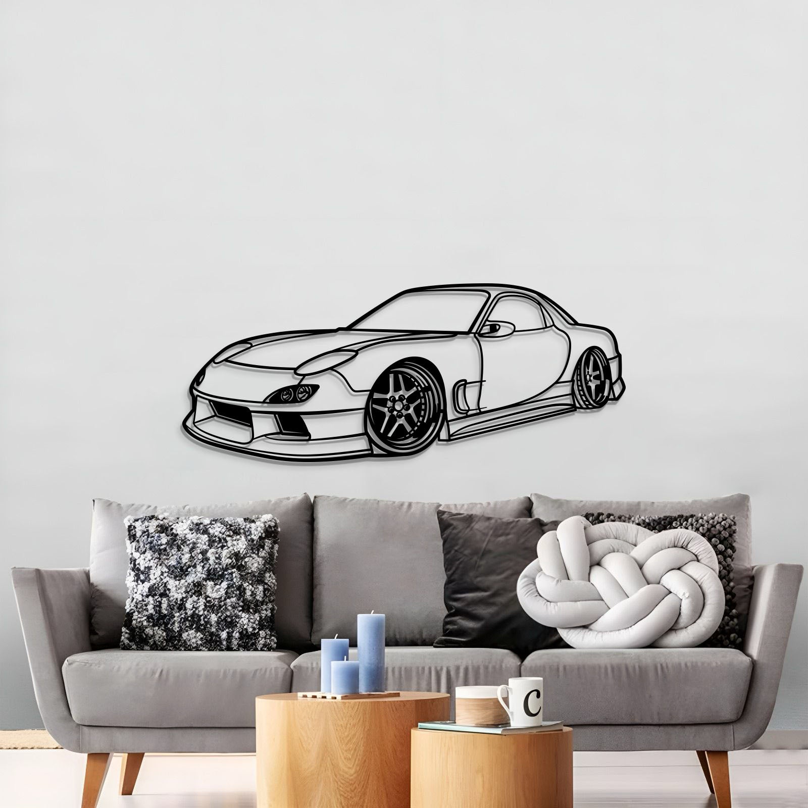 1994 RX-7 Stance Perspective Metal Car Wall Art - MT1170