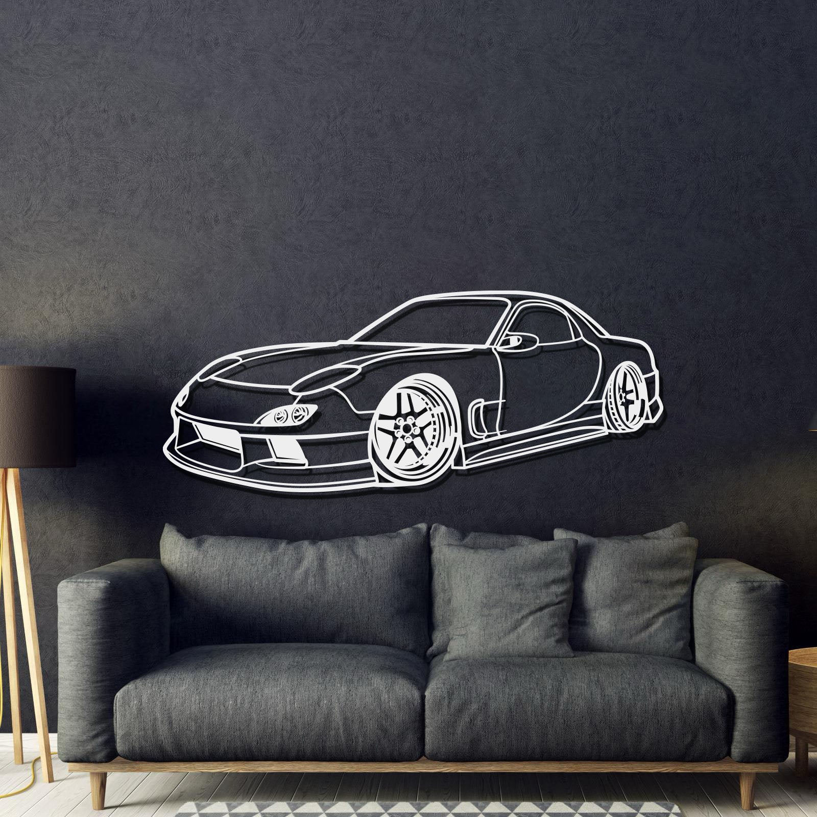 1994 RX-7 Stance Perspective Metal Car Wall Art - MT1170