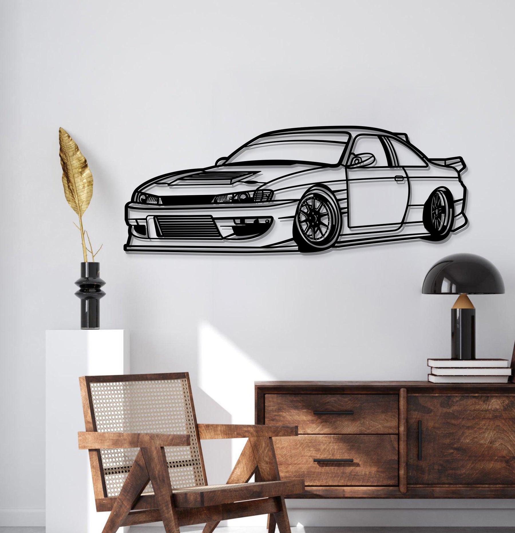1994 Silvia S14 Drift Perspective Metal Car Wall Art - MT1180
