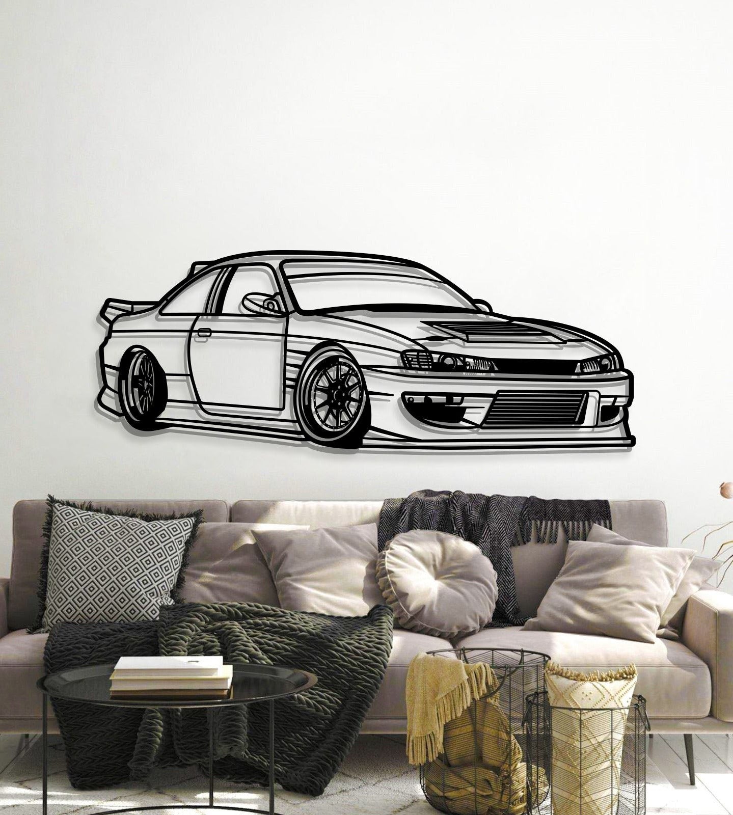 1994 Silvia S14 Drift Perspective Metal Car Wall Art - MT1180