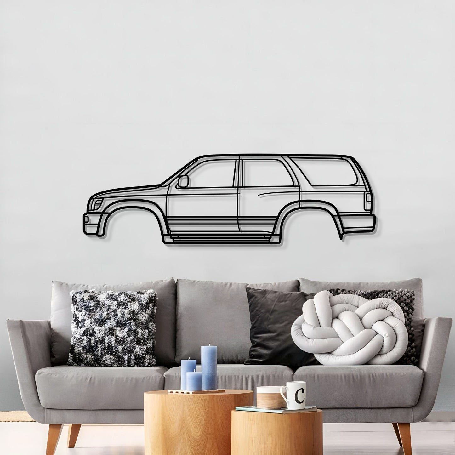 Toyota 4Runner 3rd Gen N180 1996 metal wall art in matte finish for man cave