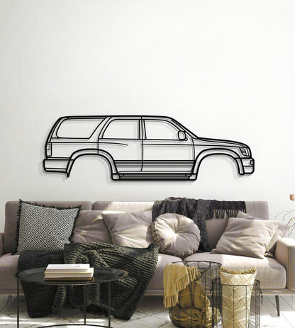 Metal wall art silhouette of 1996 Toyota 4Runner 3rd Gen N180 for office or study