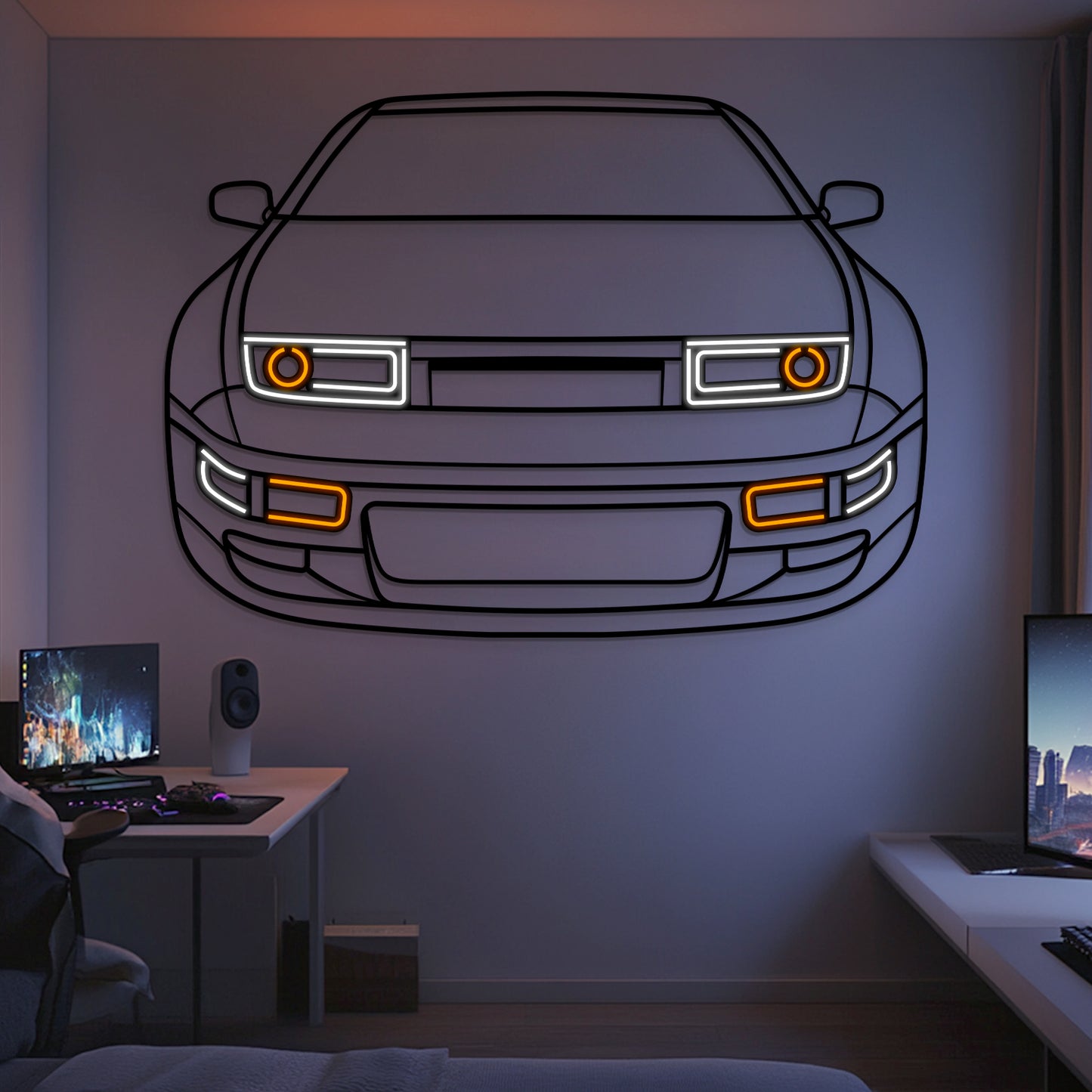1986 300ZX Z31 Frontansicht Metall Neon Auto Wandkunst - MTN0265
