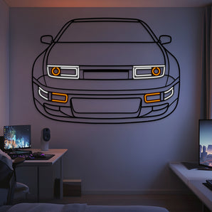 1986 300ZX Z31 Front View Metal Neon Car Wall Art - MTN0265