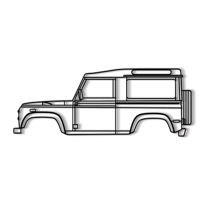 Laser-cut steel Defender 90 1997 metal wall decoration for home or garage