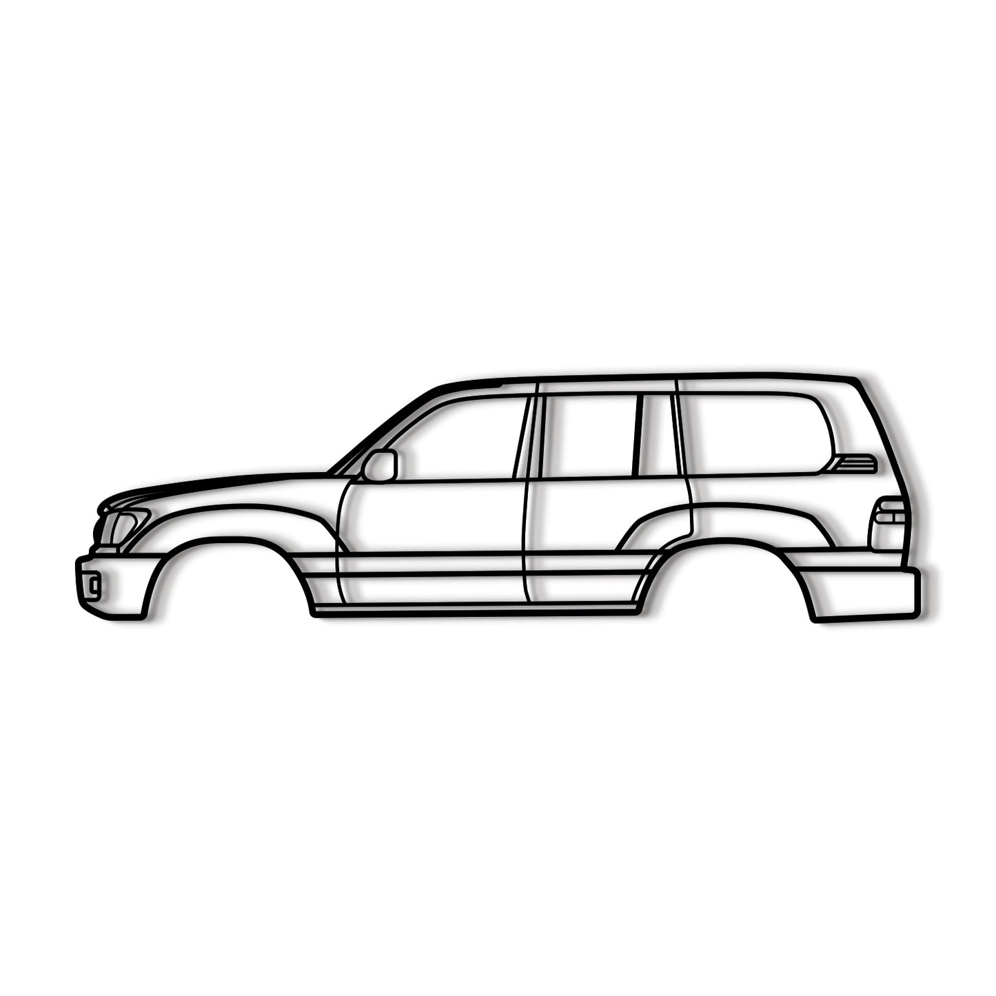 Toyota SUV silhouette wall art – 1998 Land Cruiser 100-series in metal