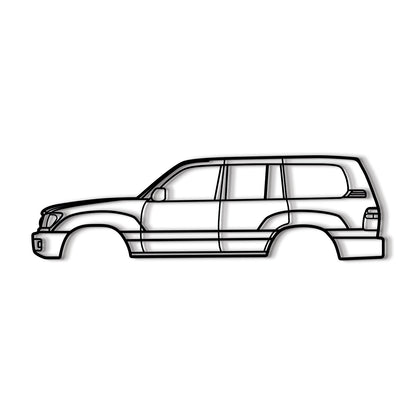 Toyota SUV silhouette wall art – 1998 Land Cruiser 100-series in metal