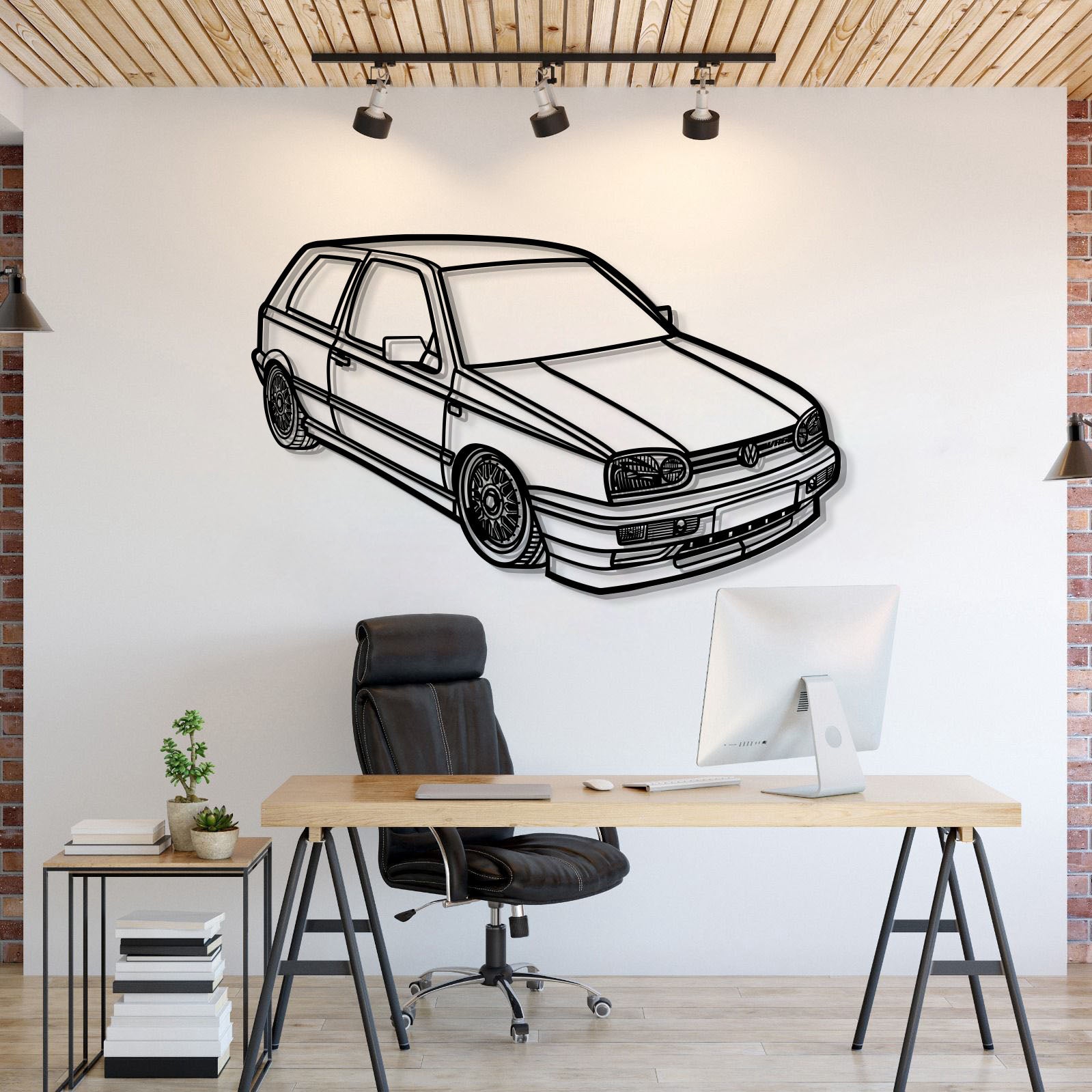 1998 Golf MK3 Perspective Metal Car Wall Art - MT1293