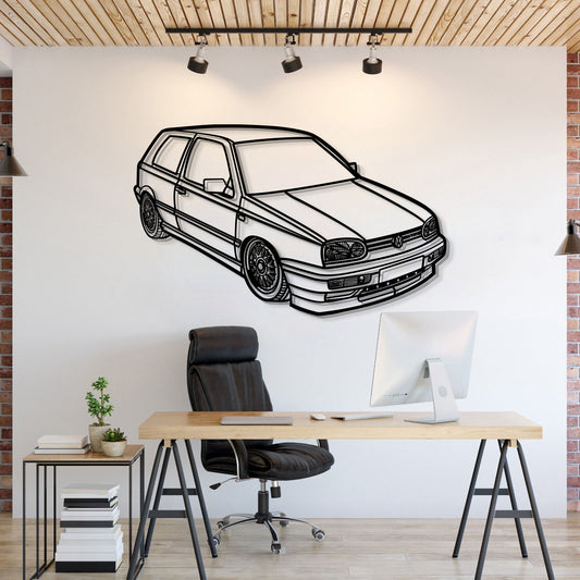 1998 Golf MK3 Perspektive Metall Auto Wandkunst - MT1293