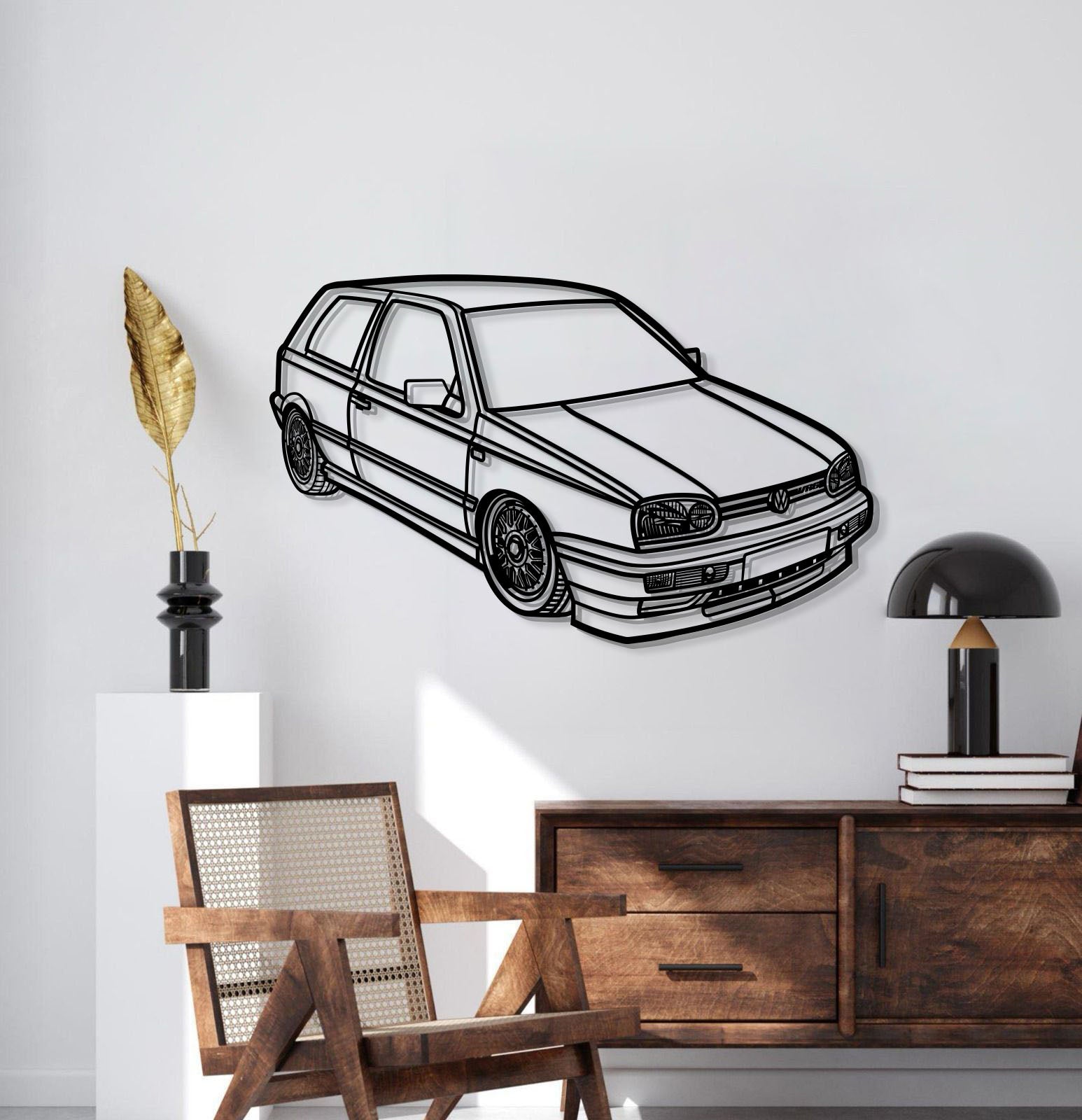 1998 Golf MK3 Perspective Metal Car Wall Art - MT1293