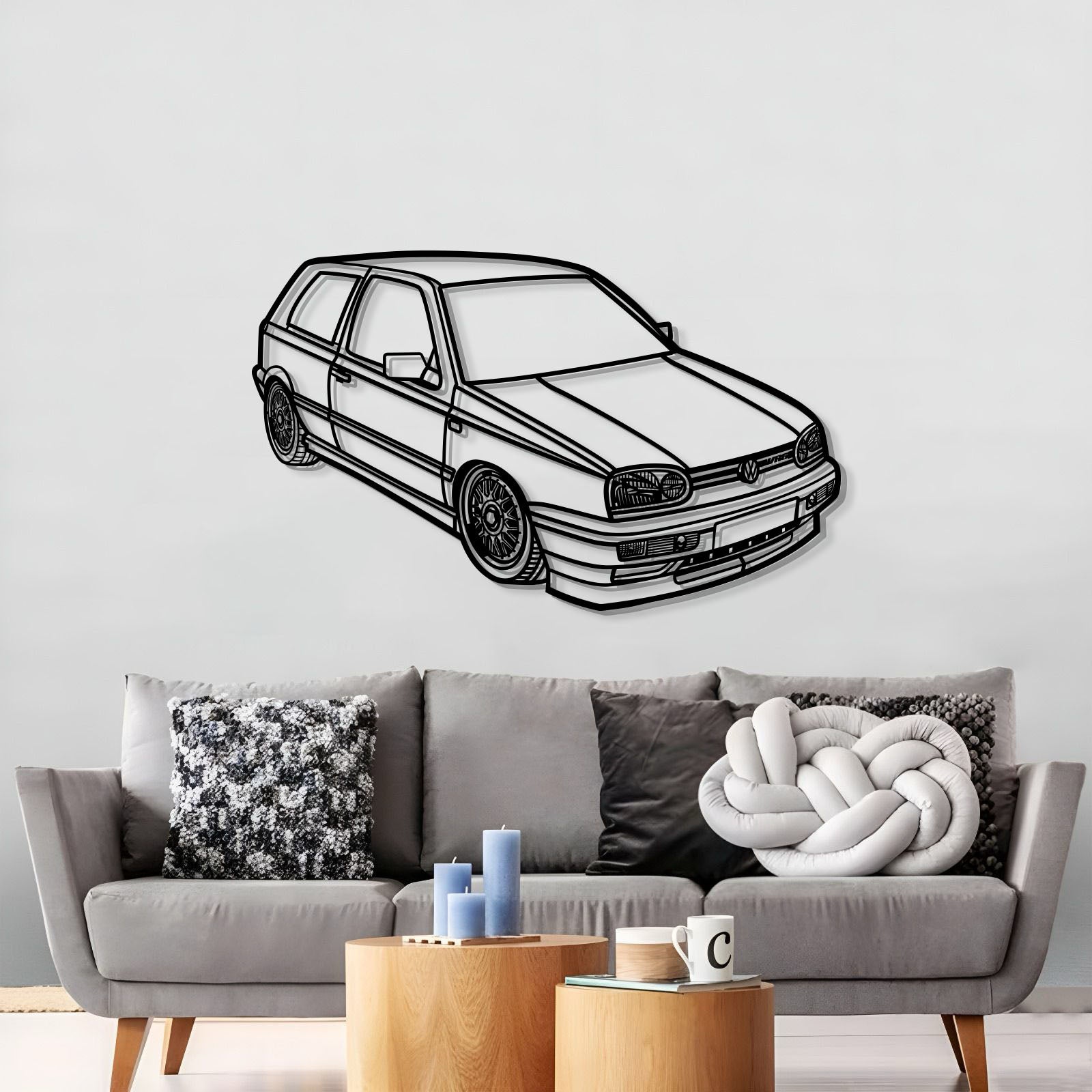 1998 Golf MK3 Perspective Metal Car Wall Art - MT1293