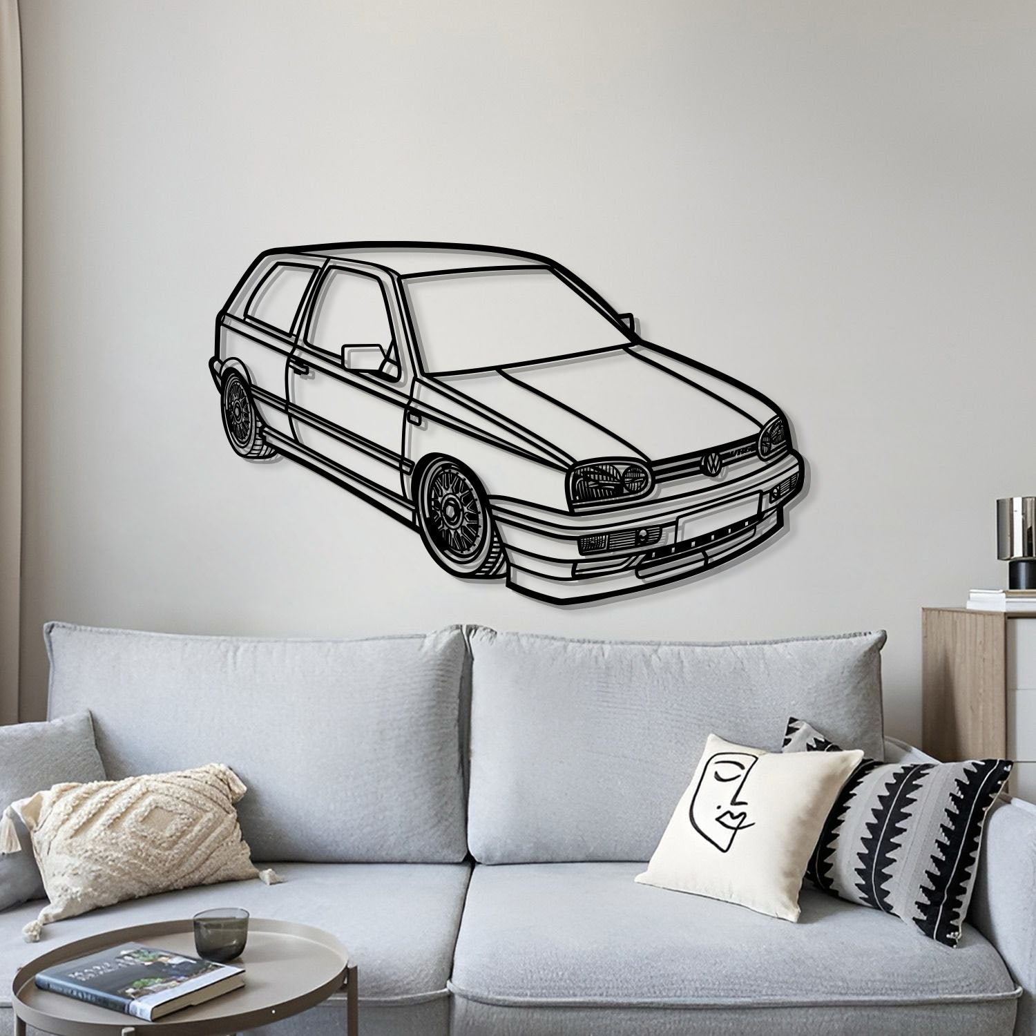 1998 Golf MK3 Perspective Metal Car Wall Art - MT1293