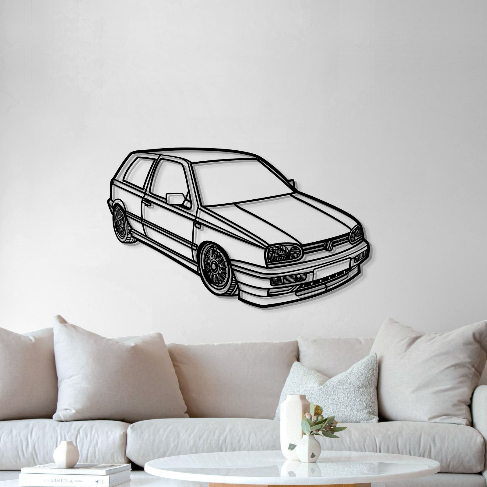 1998 Golf MK3 Perspective Metal Car Wall Art - MT1293