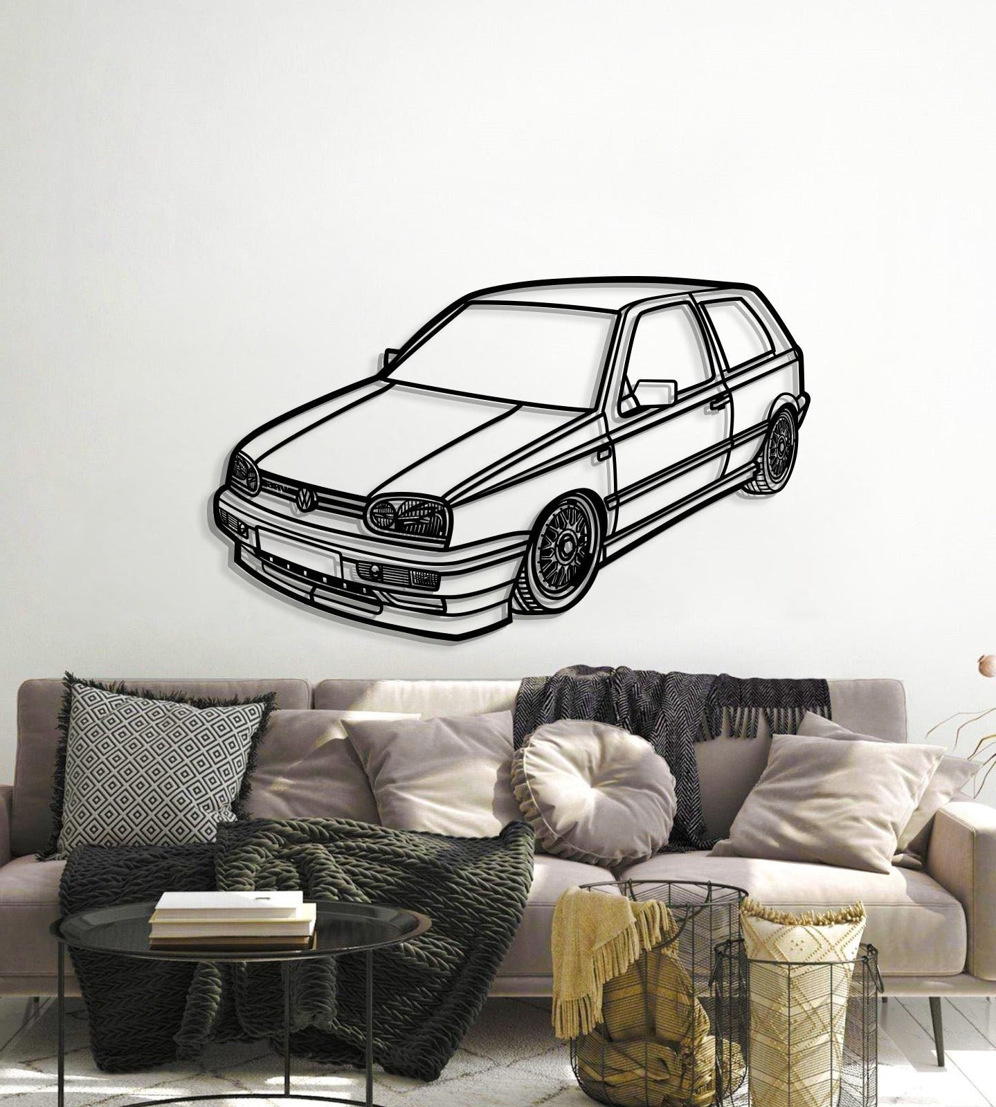 1998 Golf MK3 Perspective Metal Car Wall Art - MT1293