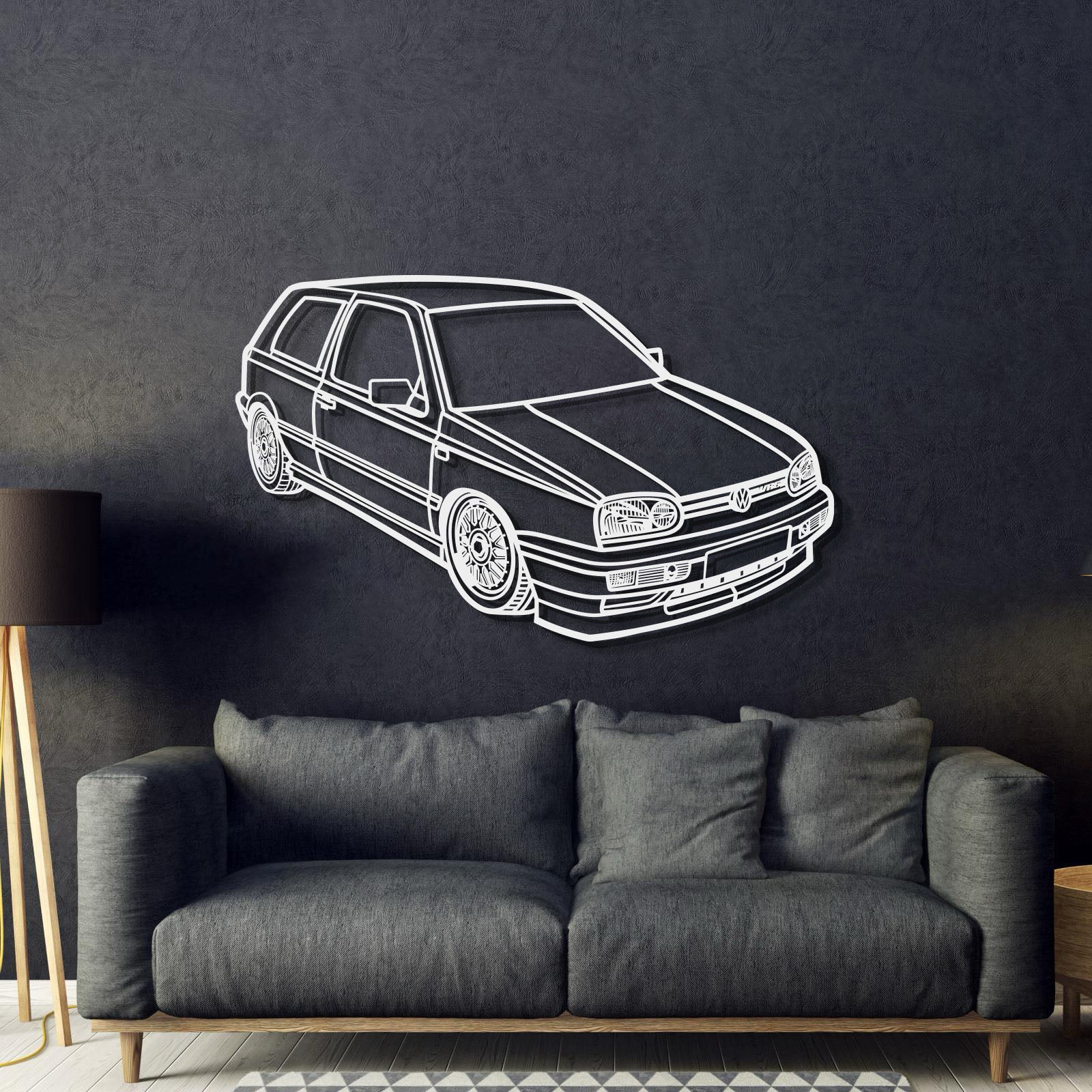 1998 Golf MK3 Perspective Metal Car Wall Art - MT1293