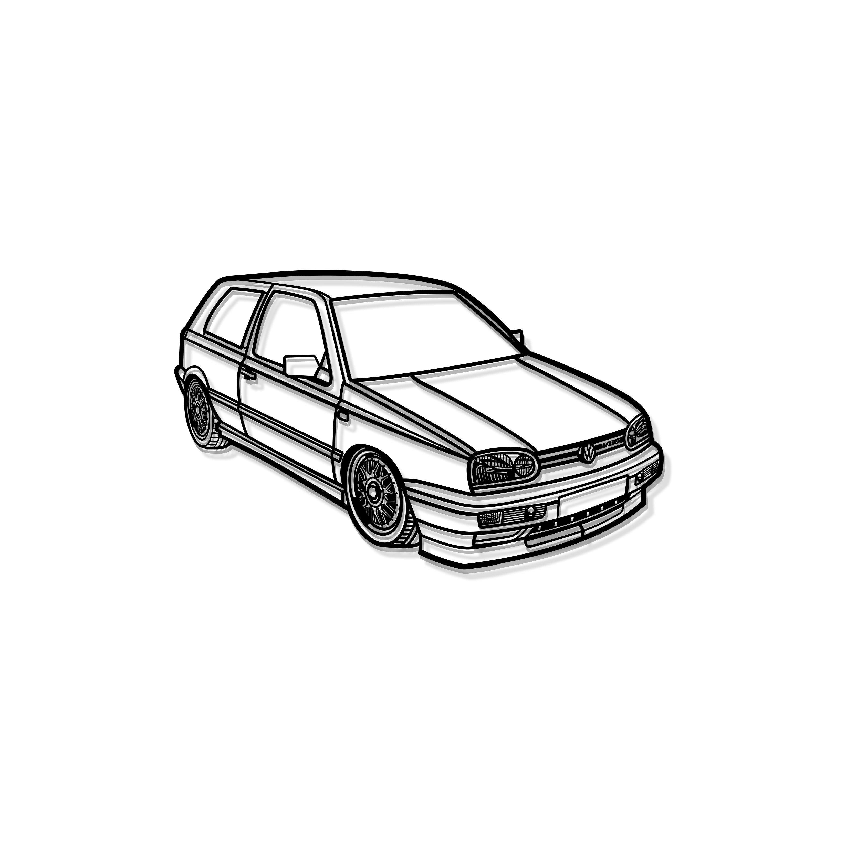 1998 Golf MK3 Perspective Metal Car Wall Art - MT1293